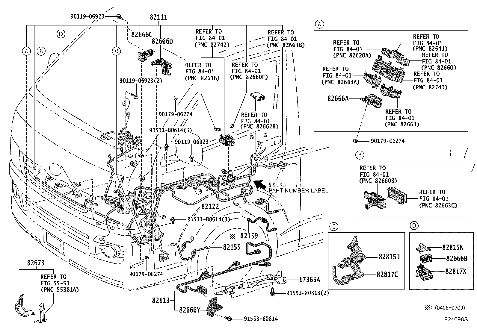 82142-26140 WIRE, INSTRUMENT PANEL, NO.2 product image