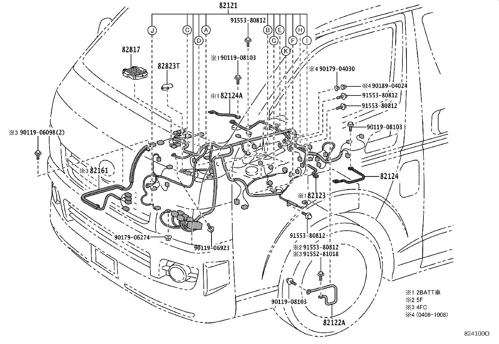 82142-26140 WIRE, INSTRUMENT PANEL, NO.2 product image
