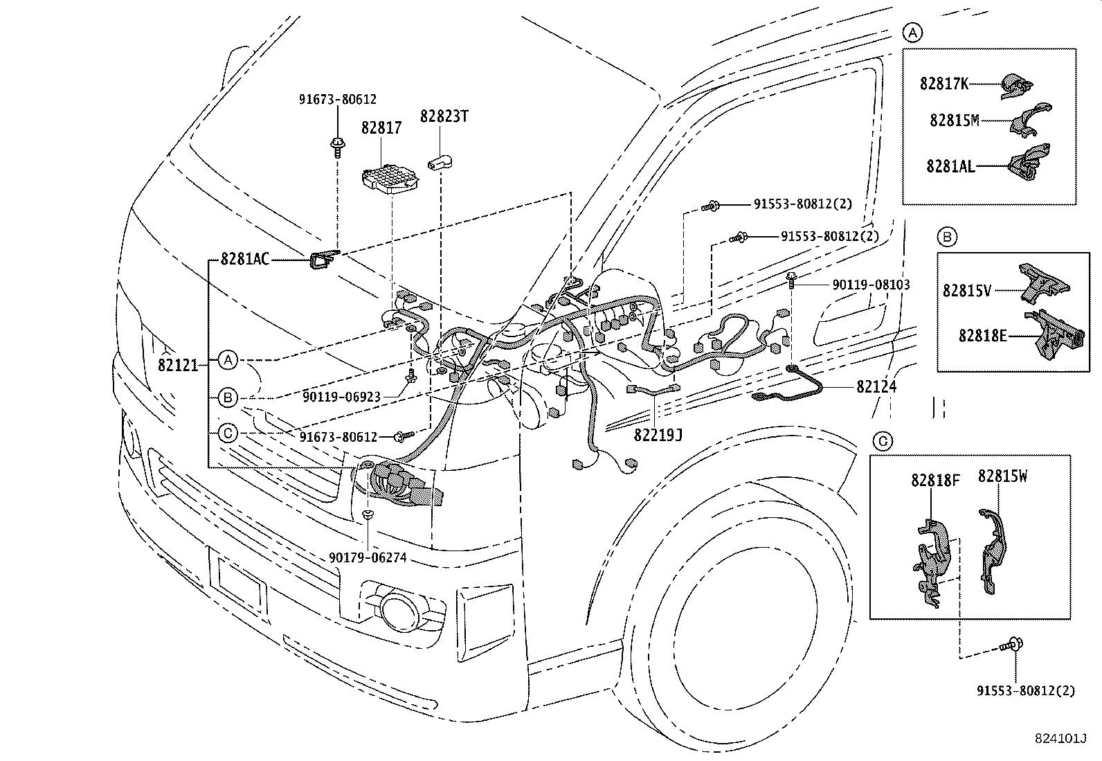 82142-26140 WIRE, INSTRUMENT PANEL, NO.2 product image