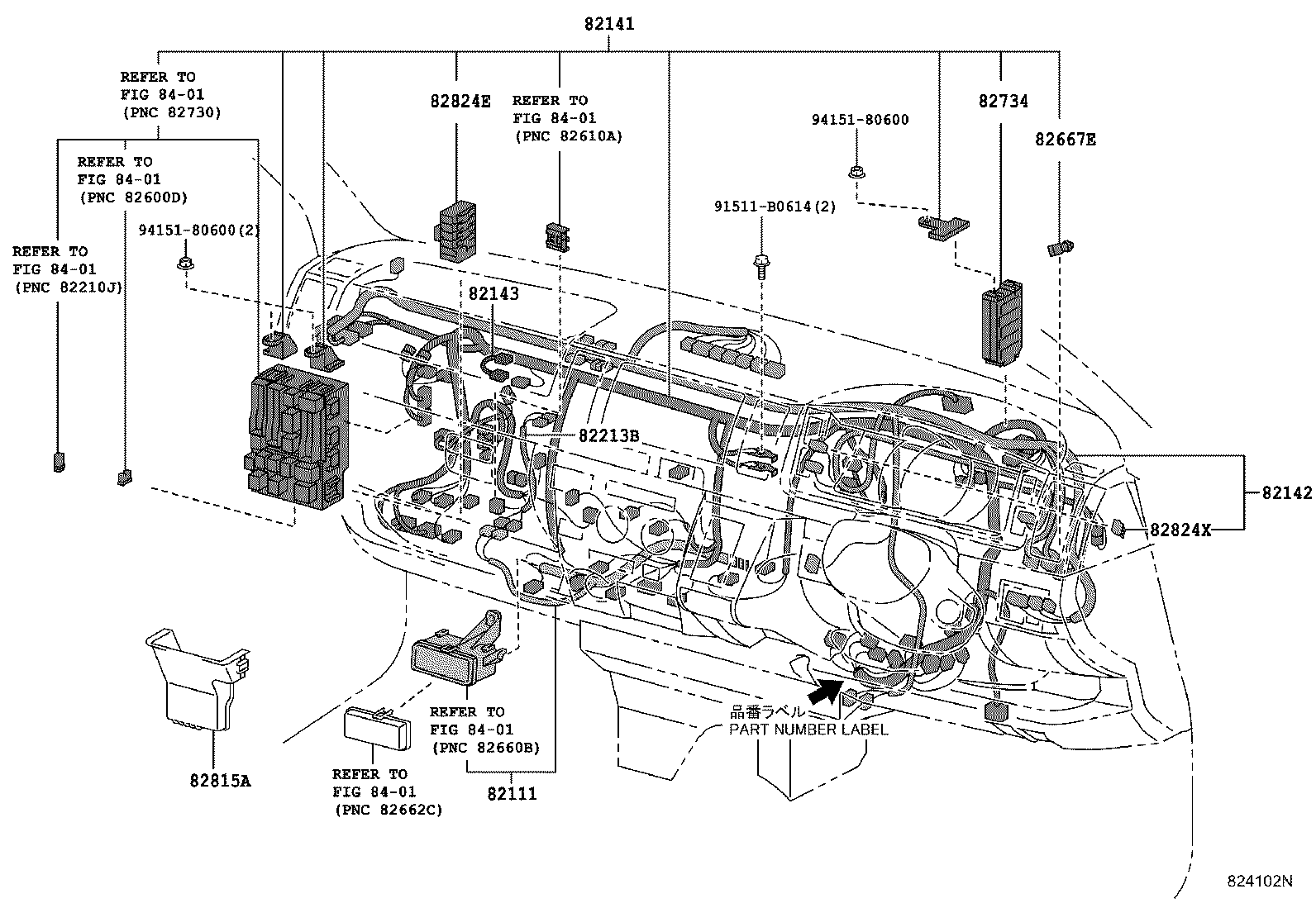 82142-26140 WIRE, INSTRUMENT PANEL, NO.2 product image