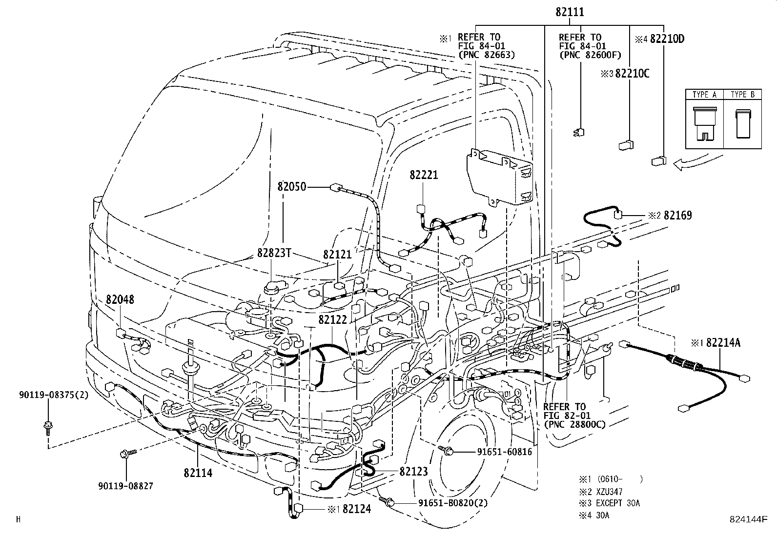 82048-37040 WIRING SUB-ASSY, FRONT DRIVE INDICATOR LAMP SWITCH product image