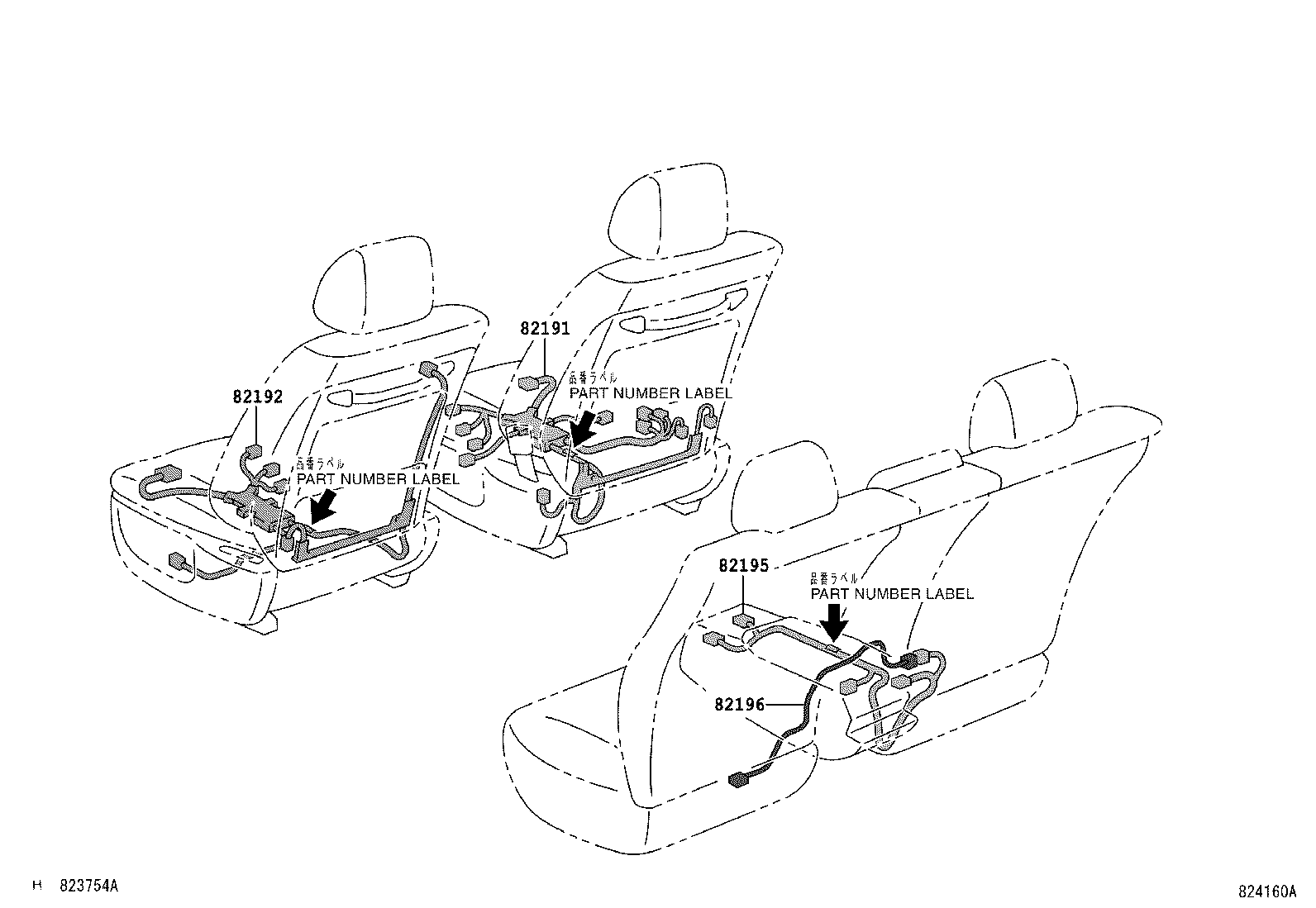 82191-30150 WIRE, FRONT SEAT, RH product image