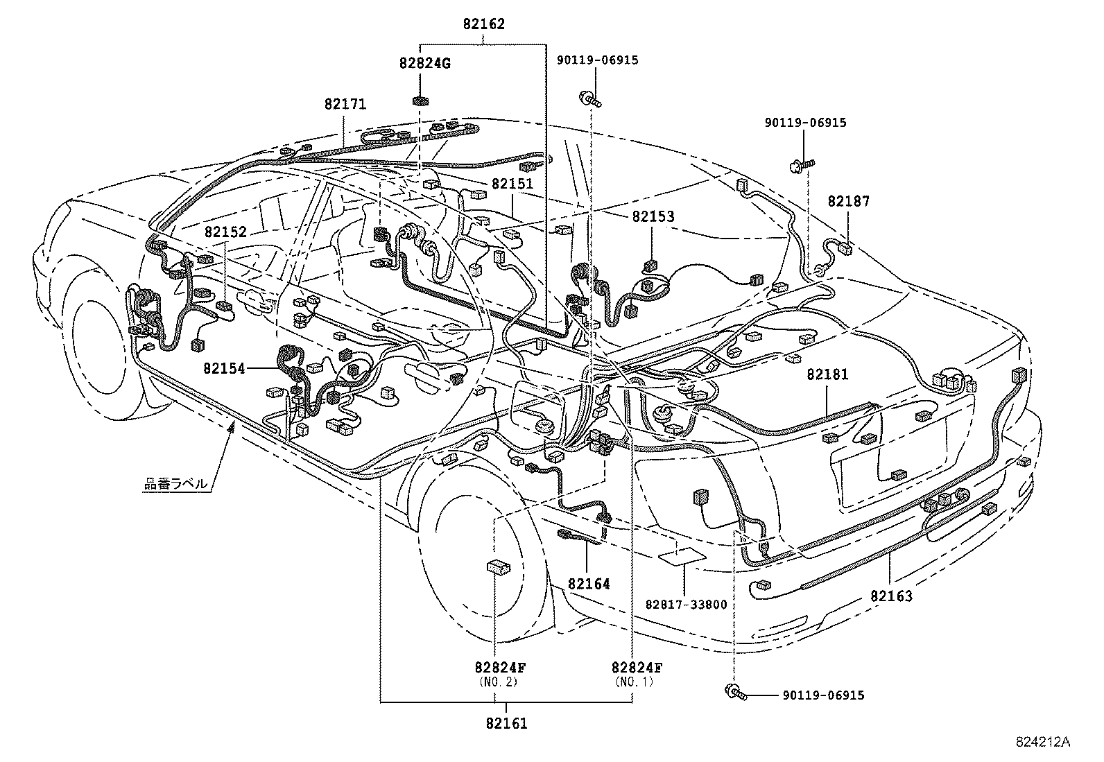 82142-20120 WIRE, INSTRUMENT PANEL, NO.2 product image