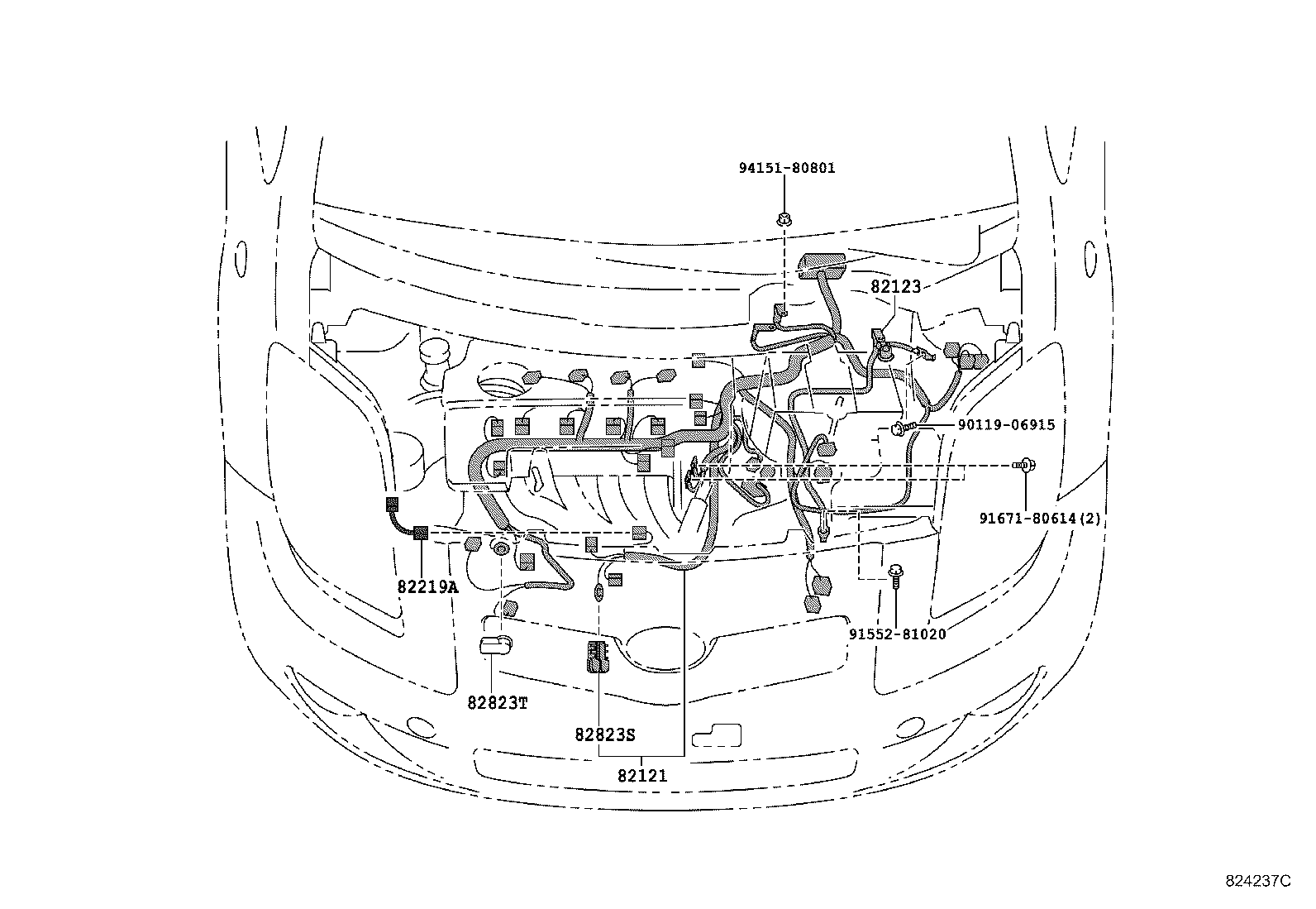 82142-52091 WIRE, INSTRUMENT PANEL, NO.2 product image