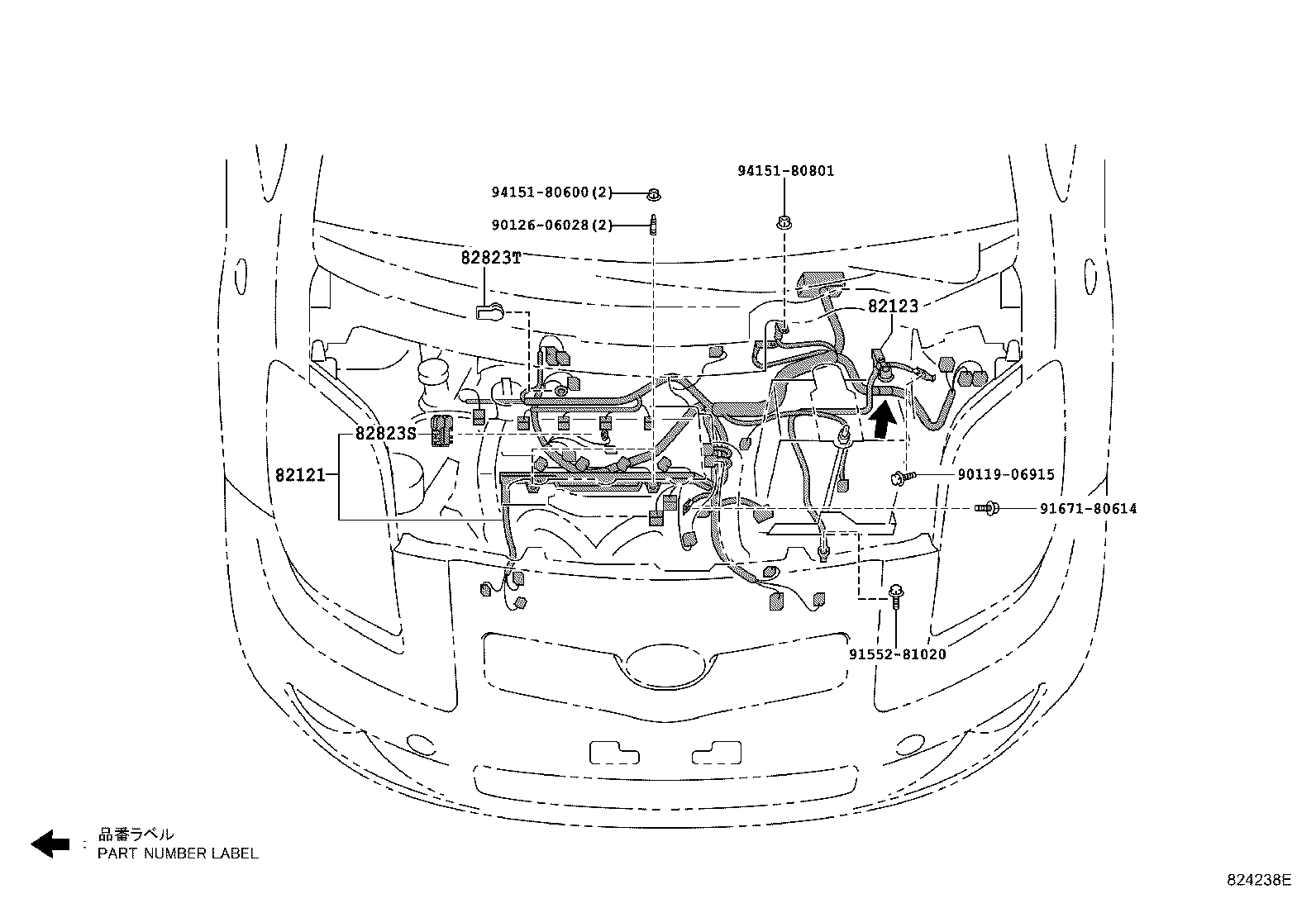 82142-52091 WIRE, INSTRUMENT PANEL, NO.2 product image