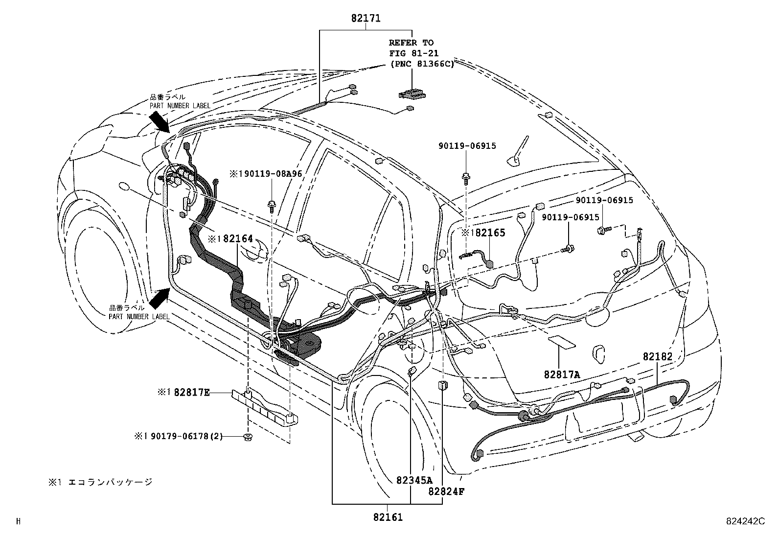 82142-52091 WIRE, INSTRUMENT PANEL, NO.2 product image