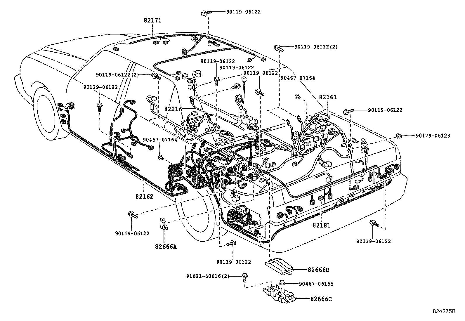 82153-40112 WIRE, REAR DOOR, NO.1 product image
