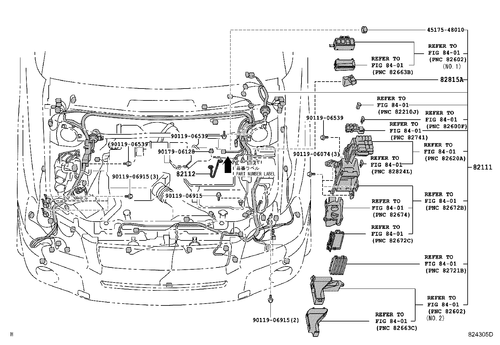 Toyota 82161-48C40 WIRE, FLOOR