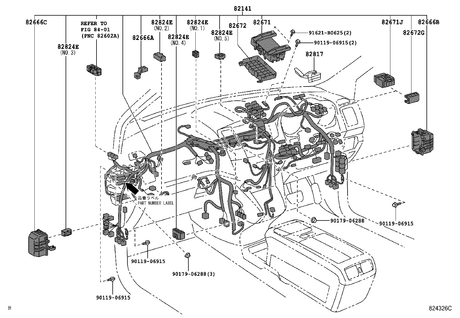 82142-48040 WIRE, INSTRUMENT PANEL, NO.2 product image