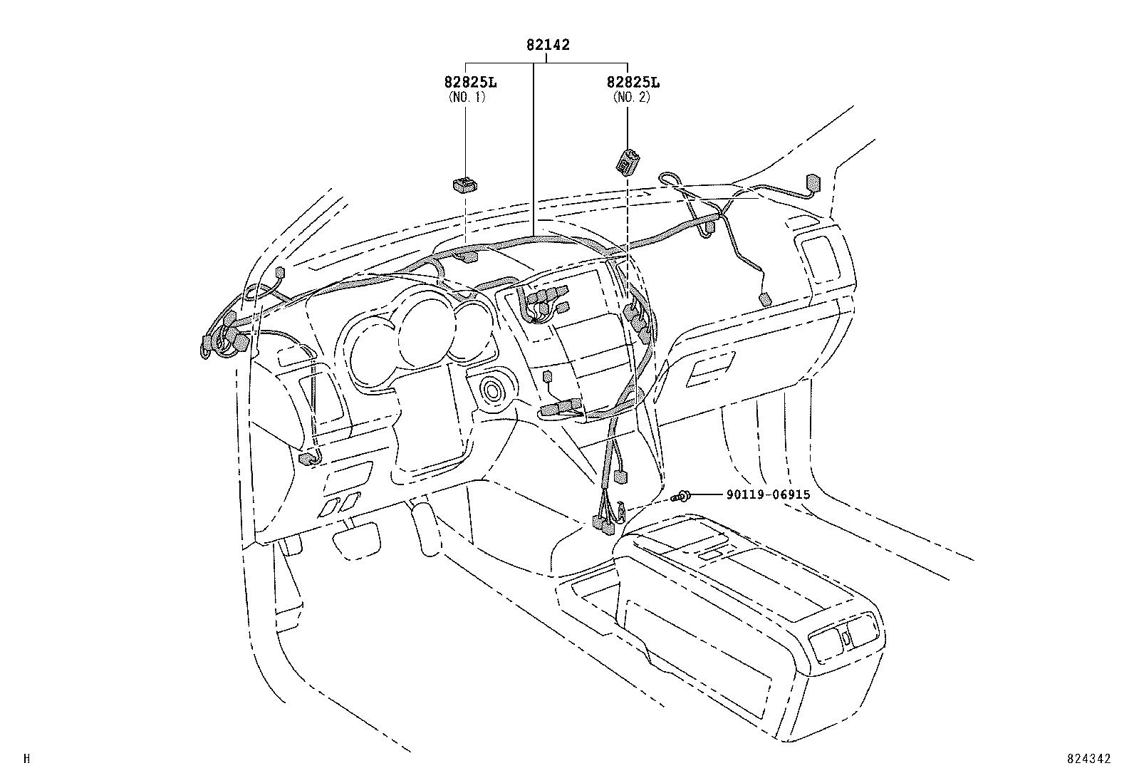 82142-48130 WIRE, INSTRUMENT PANEL, NO.2 product image