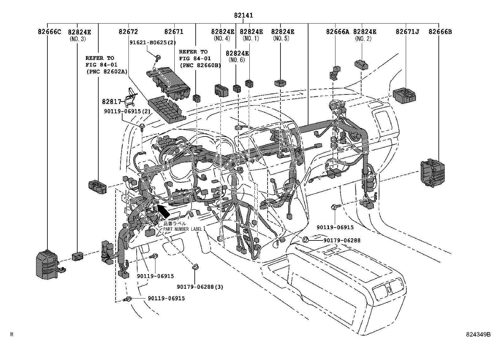 82142-48130 WIRE, INSTRUMENT PANEL, NO.2 product image