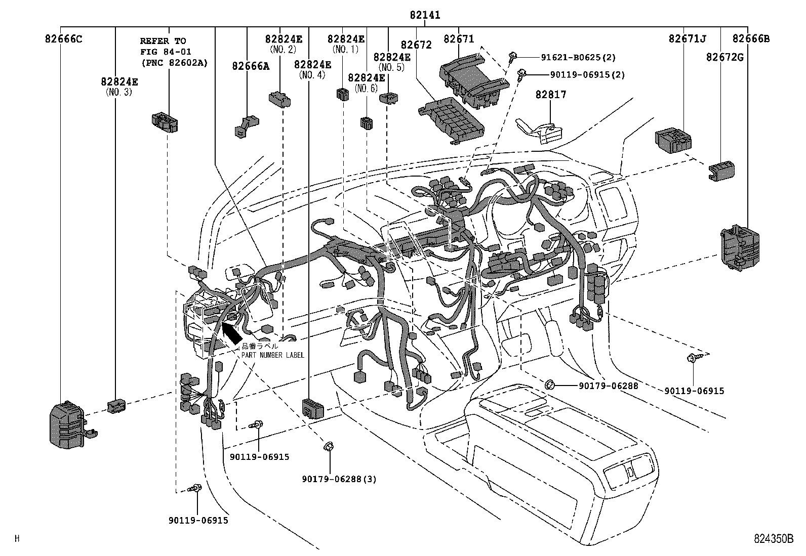 82142-48130 WIRE, INSTRUMENT PANEL, NO.2 product image
