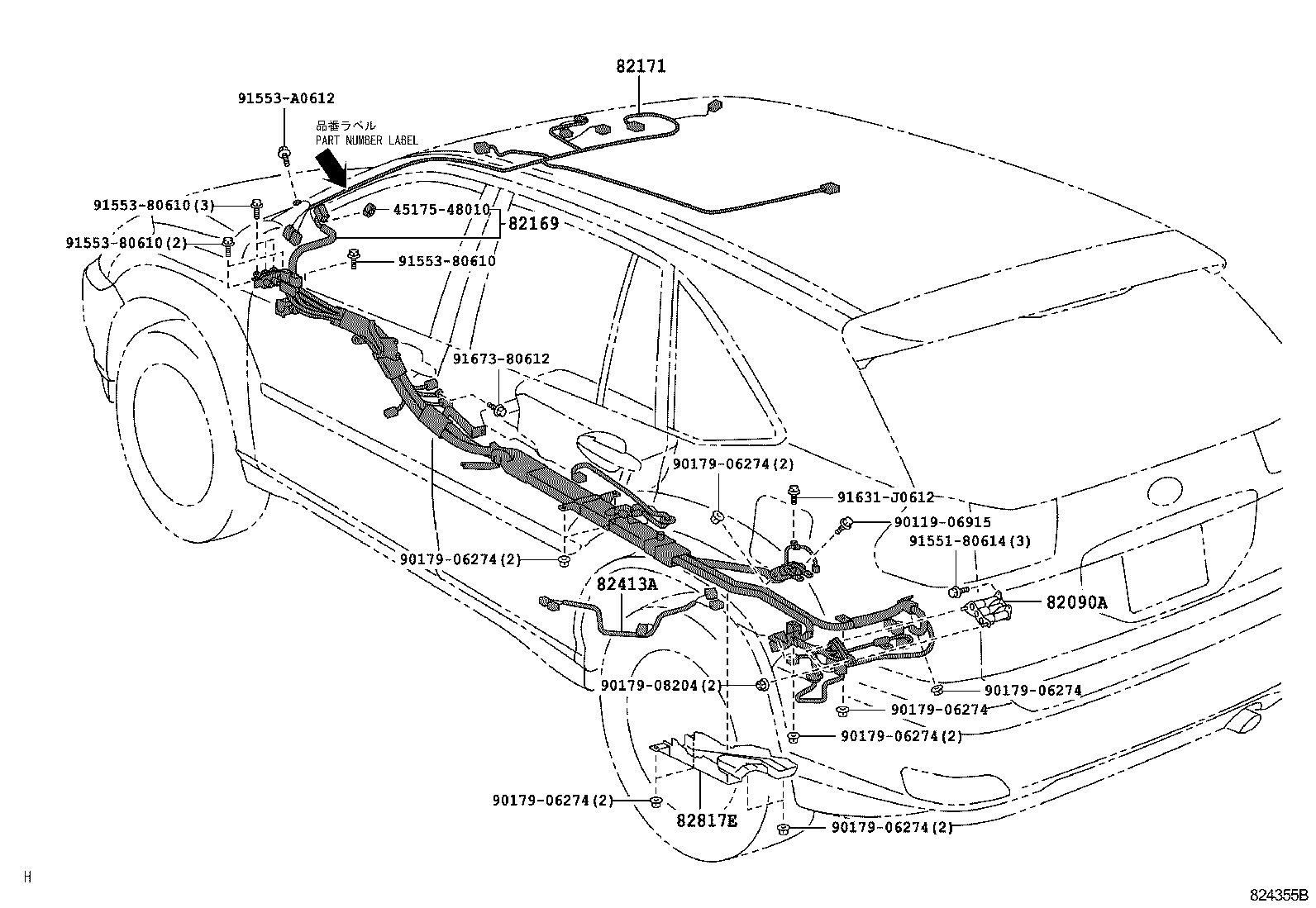 82142-48130 WIRE, INSTRUMENT PANEL, NO.2 product image