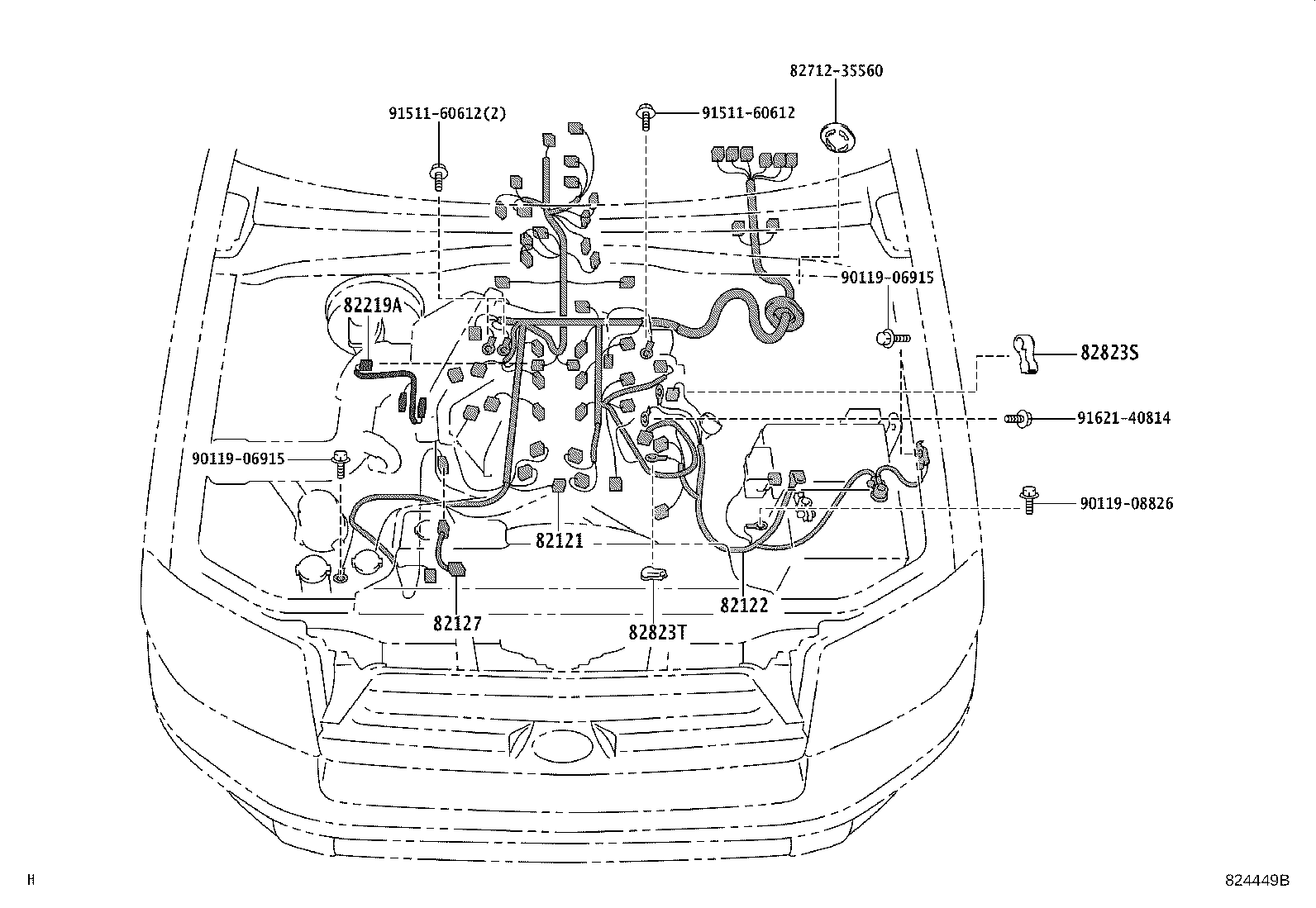 82142-35040 WIRE, INSTRUMENT PANEL, NO.2 product image