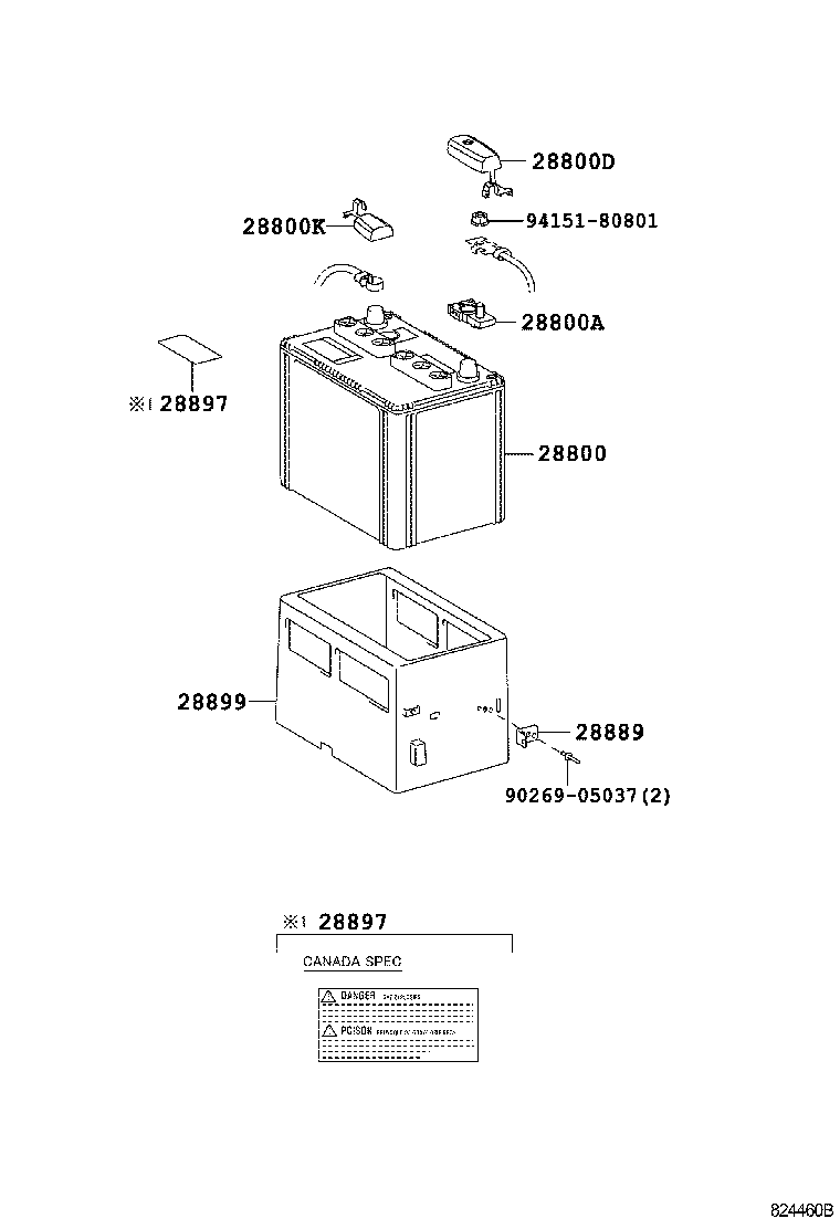 28897-31020 PLATE, BATTERY CAUTION product image