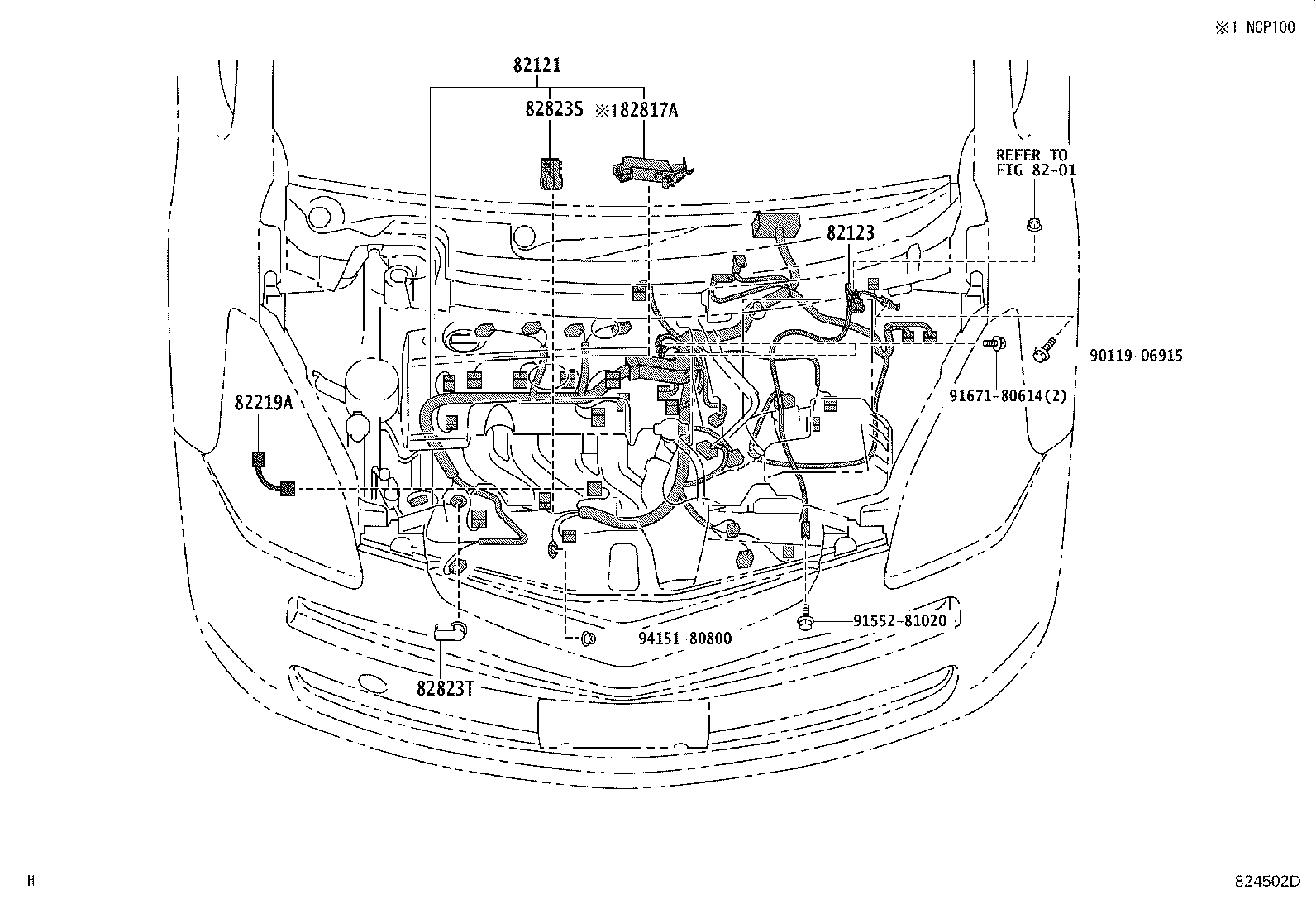 82142-52200 WIRE, INSTRUMENT PANEL, NO.2 product image
