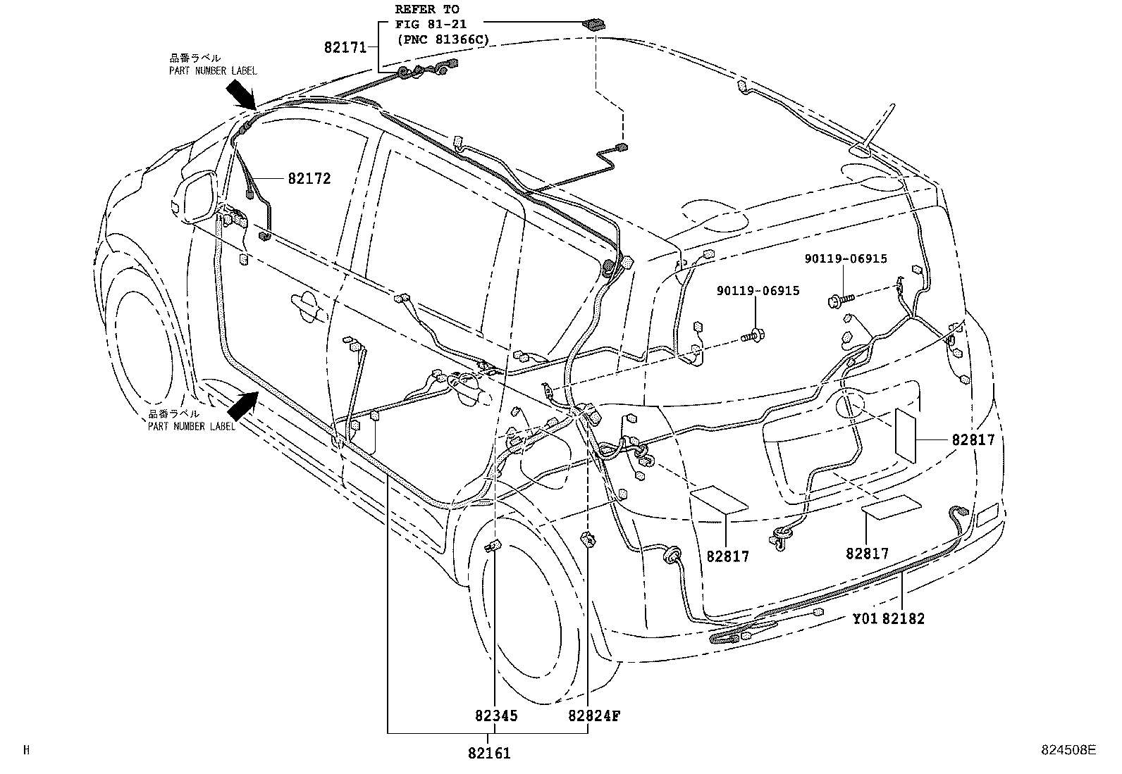 82142-52200 WIRE, INSTRUMENT PANEL, NO.2 product image