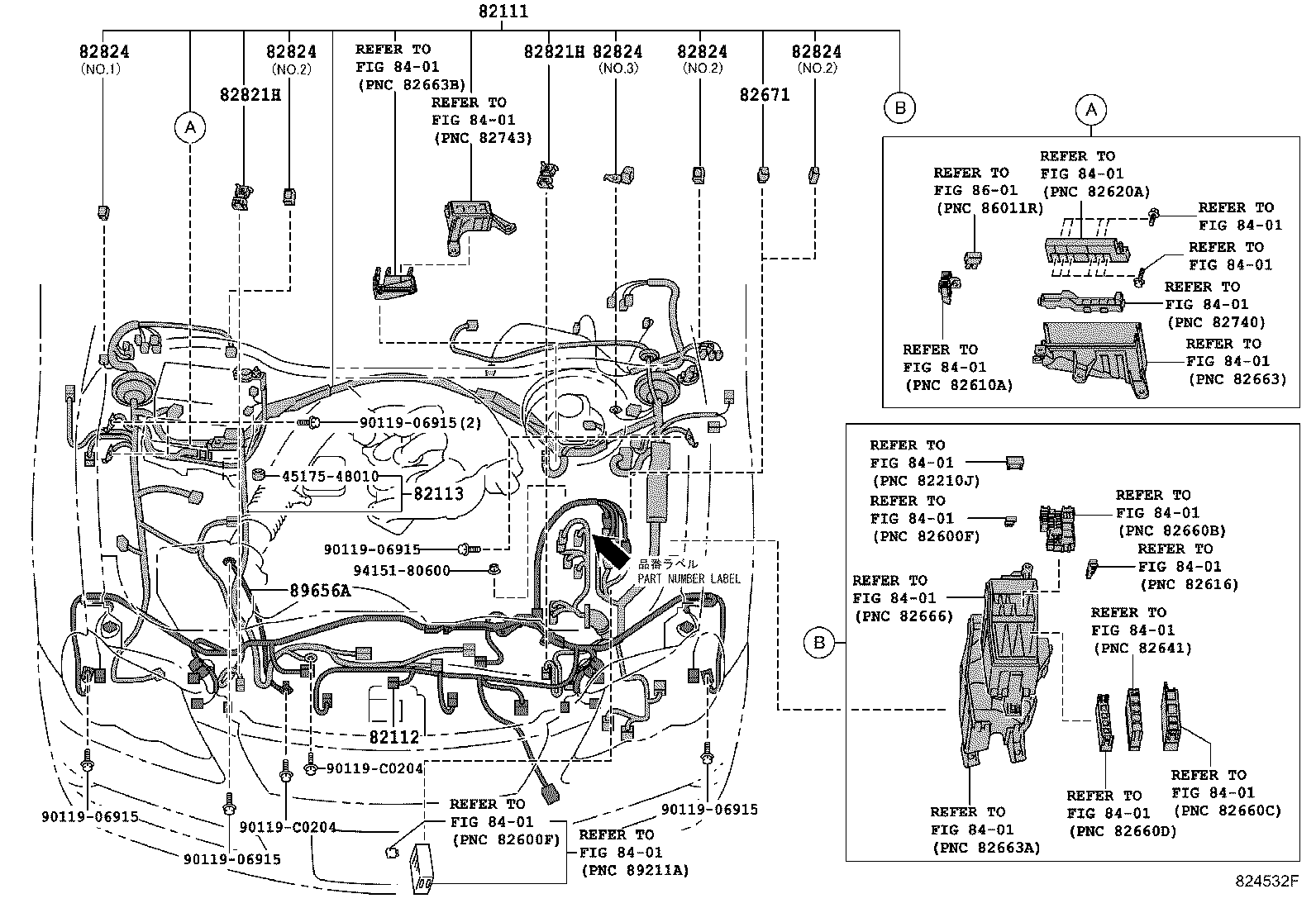 82142-0P010 WIRE, INSTRUMENT PANEL, NO.2 product image