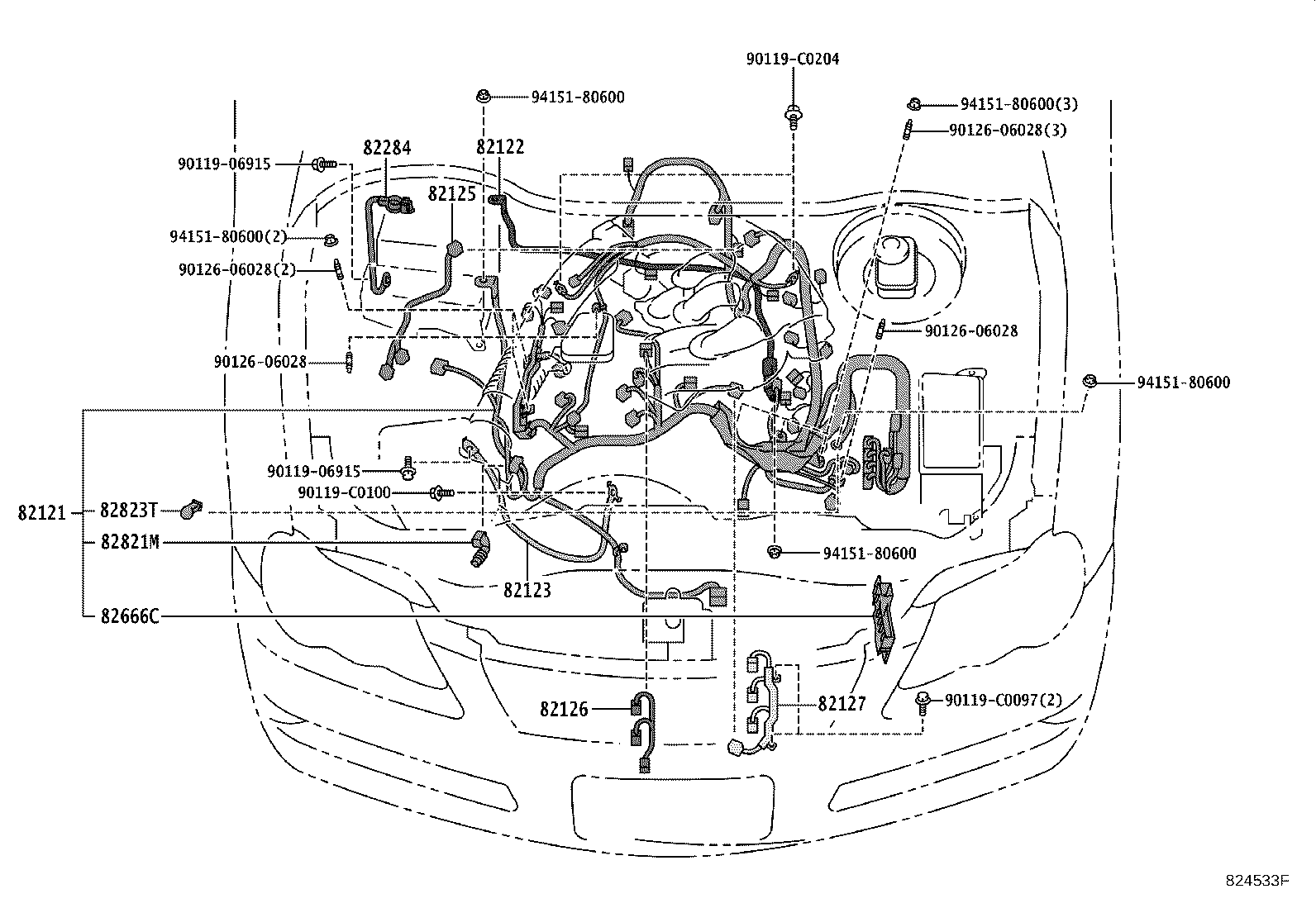 82142-0P010 WIRE, INSTRUMENT PANEL, NO.2 product image