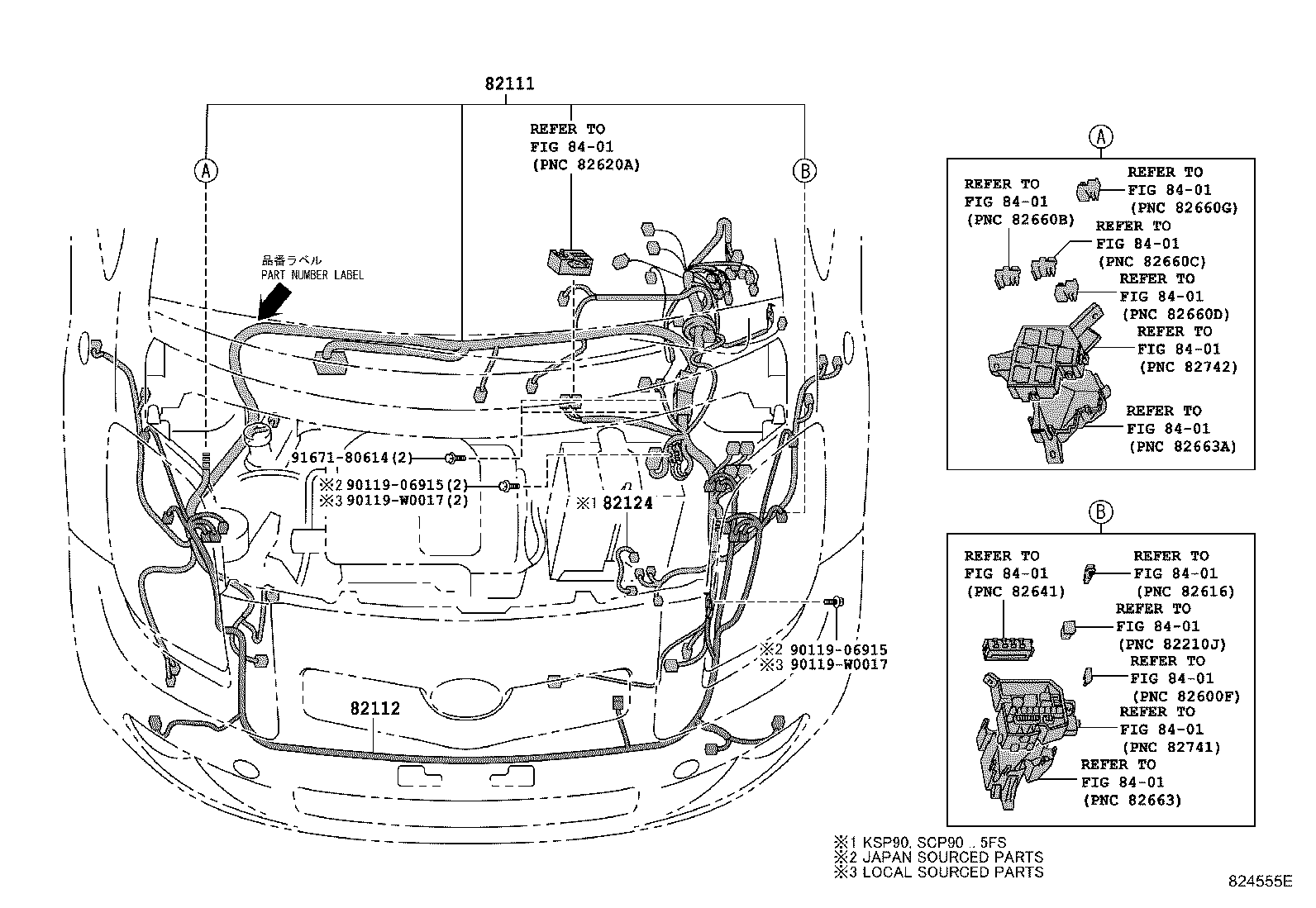 Toyota 82142-0D080 WIRE, INSTRUMENT PANEL, NO.2