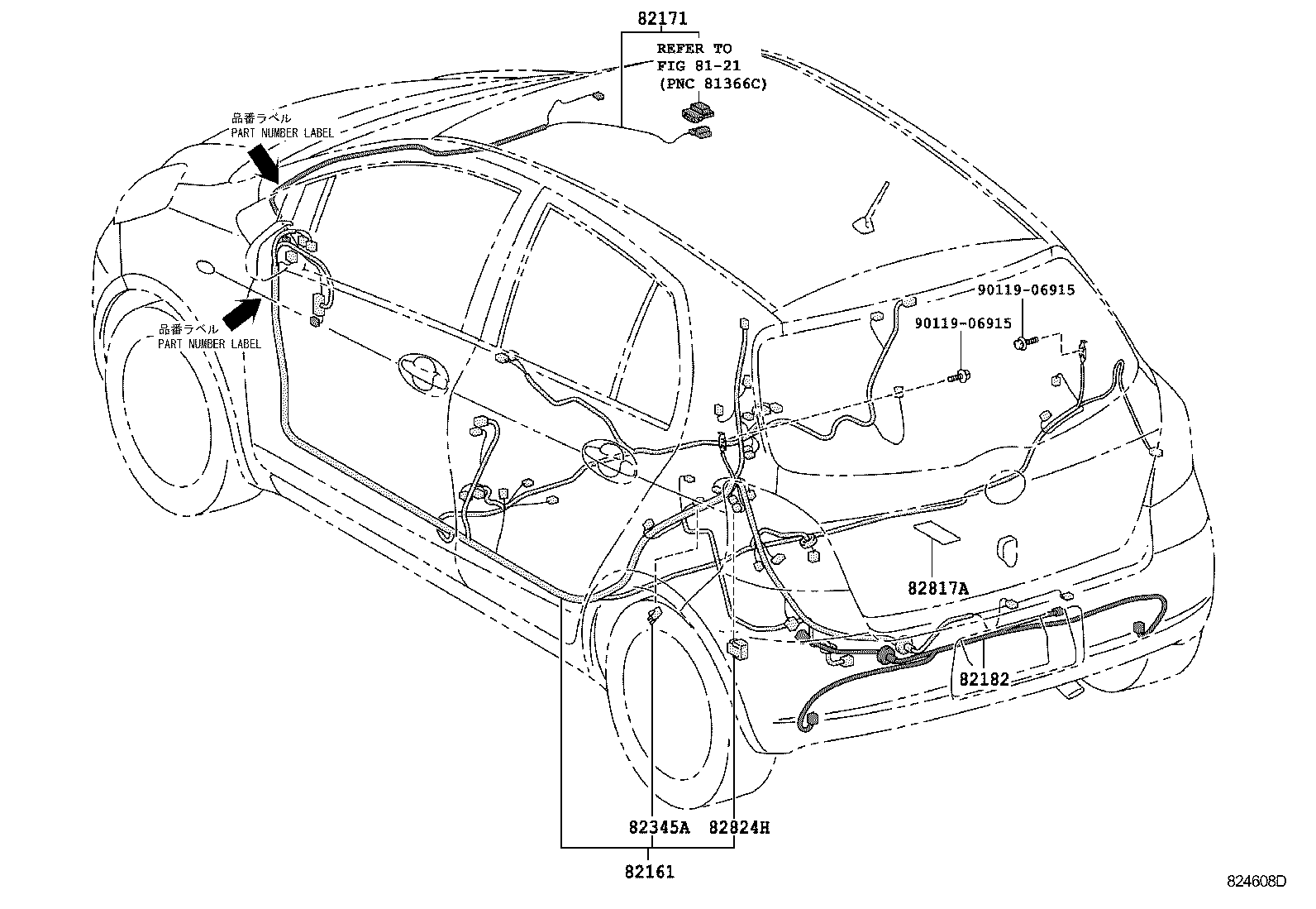 82121-0D820 WIRE, ENGINE product image