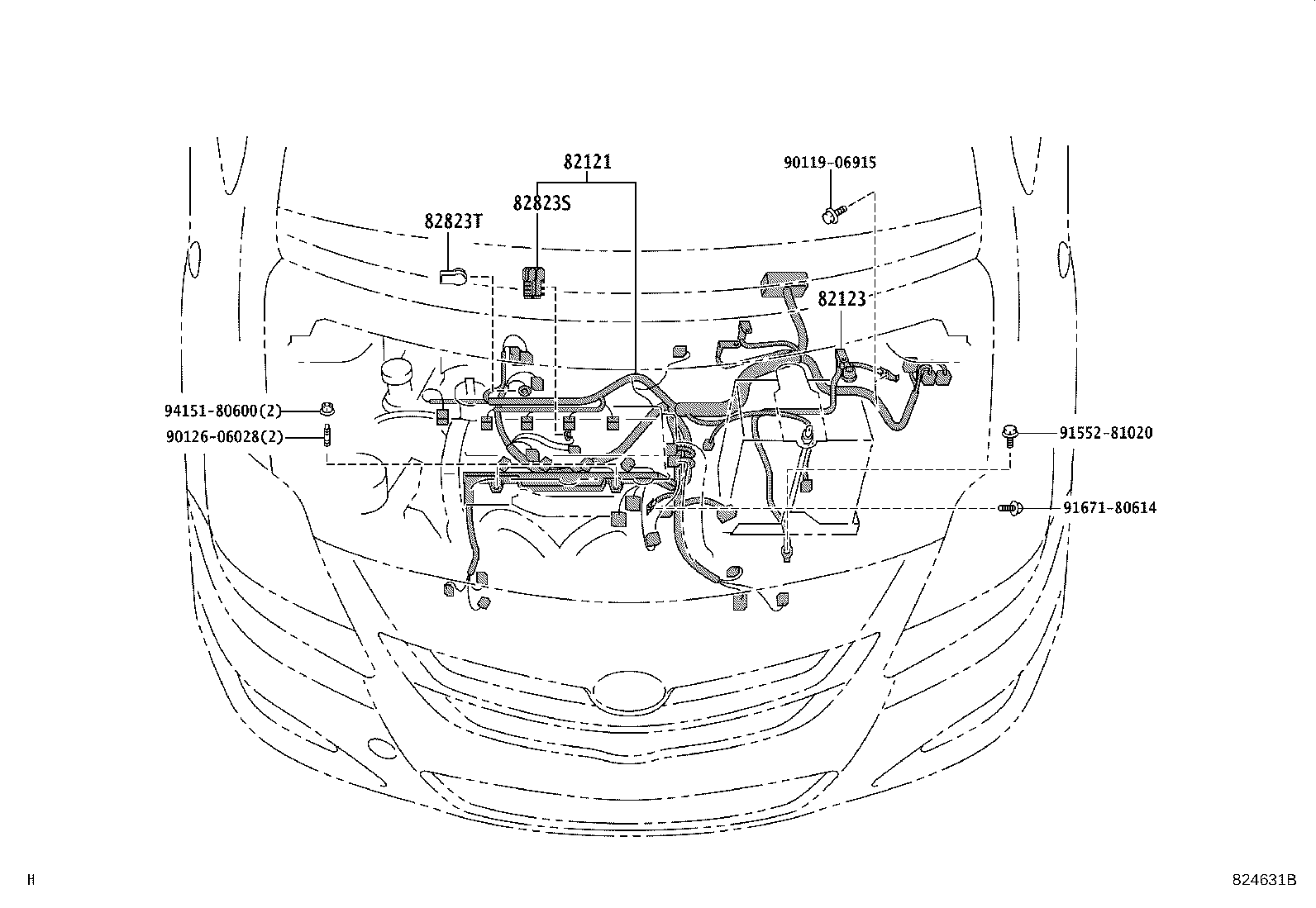 82142-52250 WIRE, INSTRUMENT PANEL, NO.2 product image