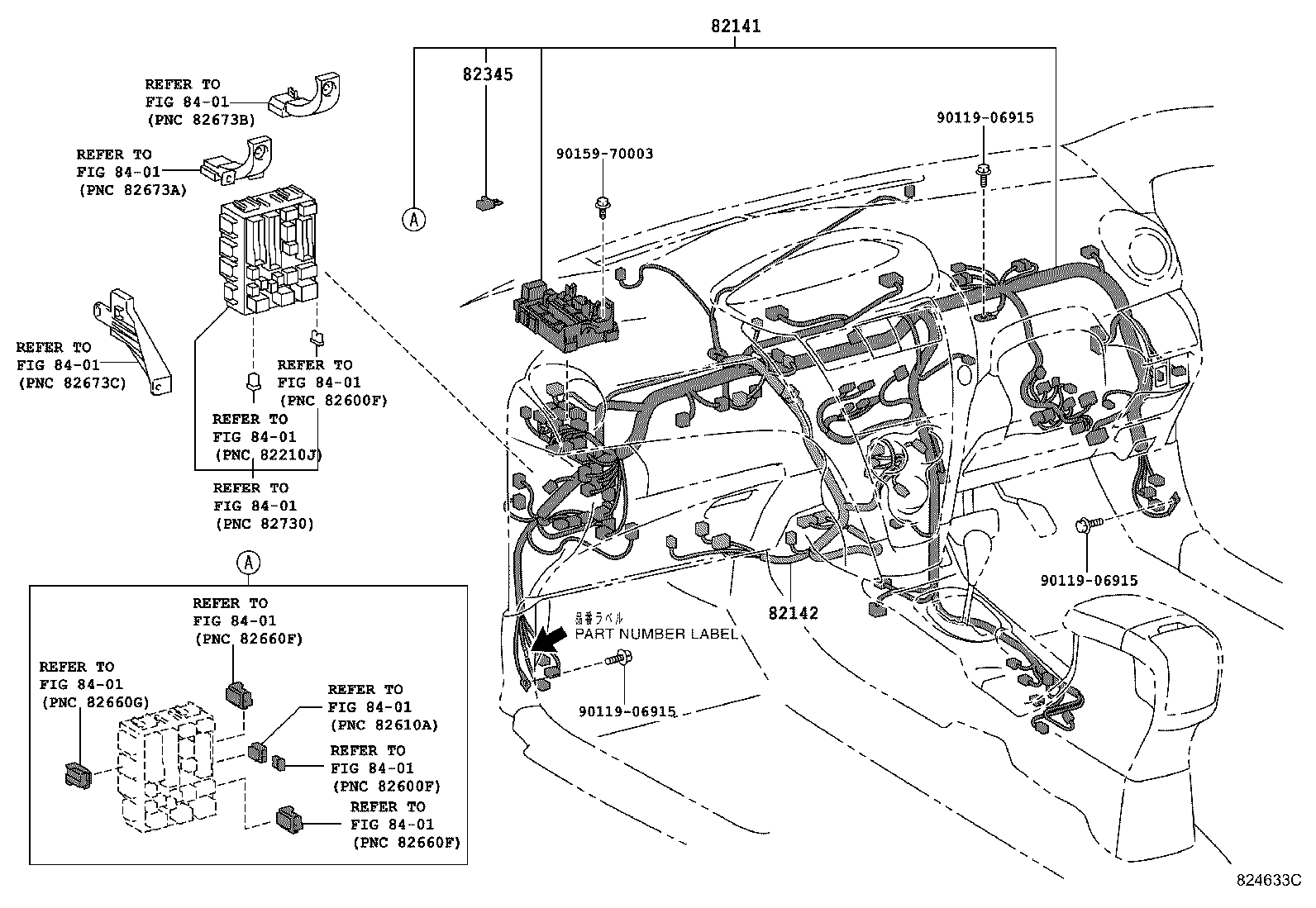 82142-52250 WIRE, INSTRUMENT PANEL, NO.2 product image