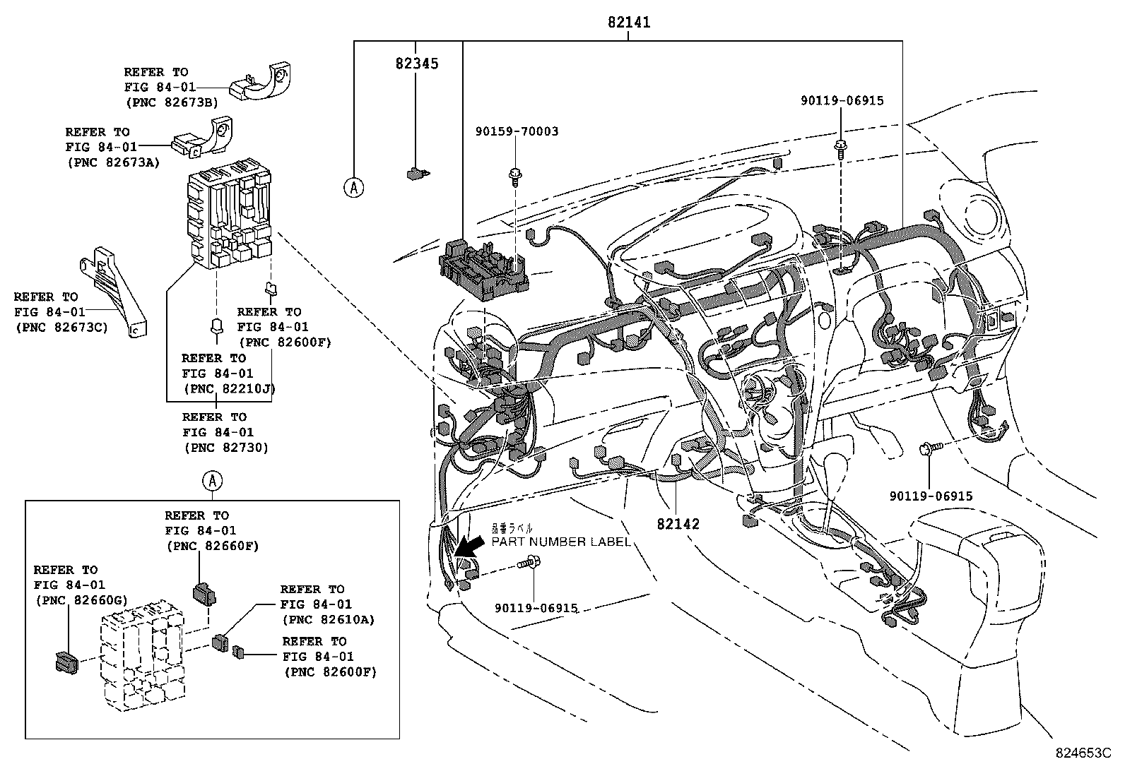 82142-52230 WIRE, INSTRUMENT PANEL, NO.2 product image