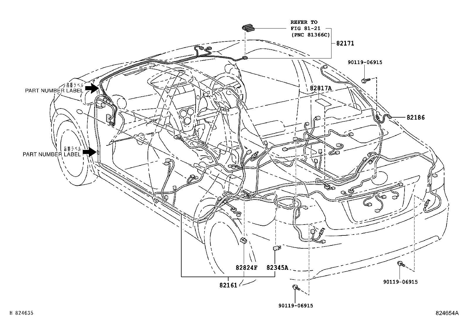 82142-52230 WIRE, INSTRUMENT PANEL, NO.2 product image