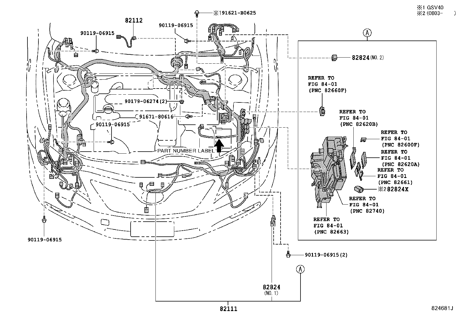 Toyota 82181-33180 WIRE, LUGGAGE ROOM, NO.1