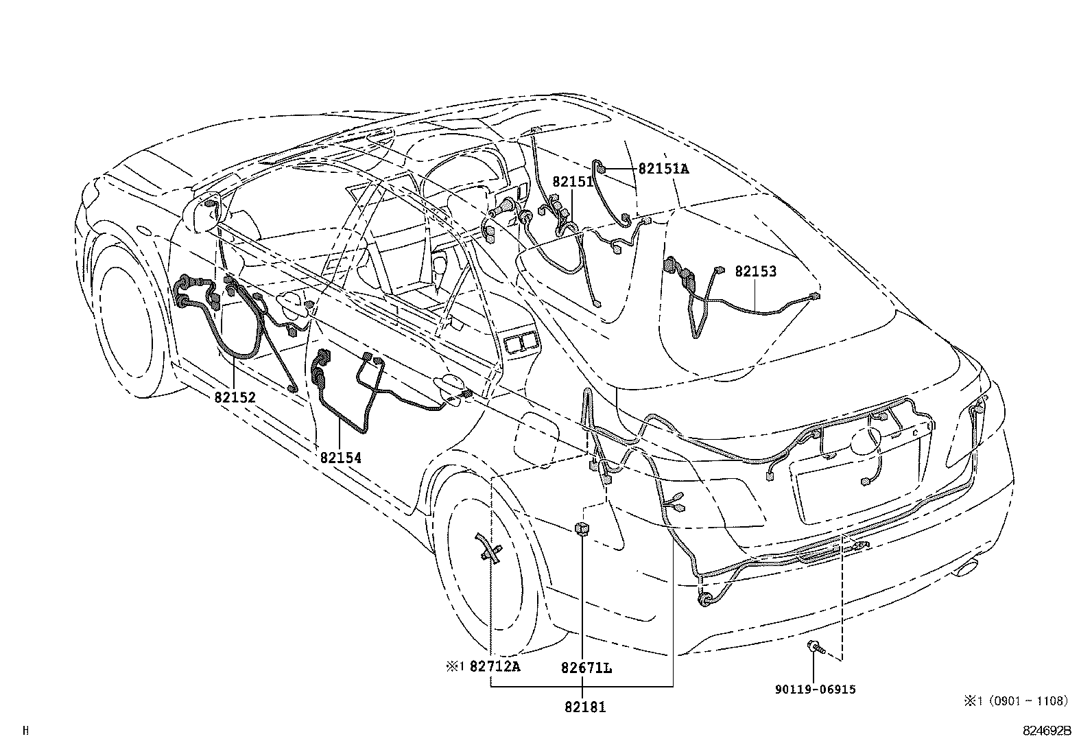 82142-33400 WIRE, INSTRUMENT PANEL, NO.2 product image