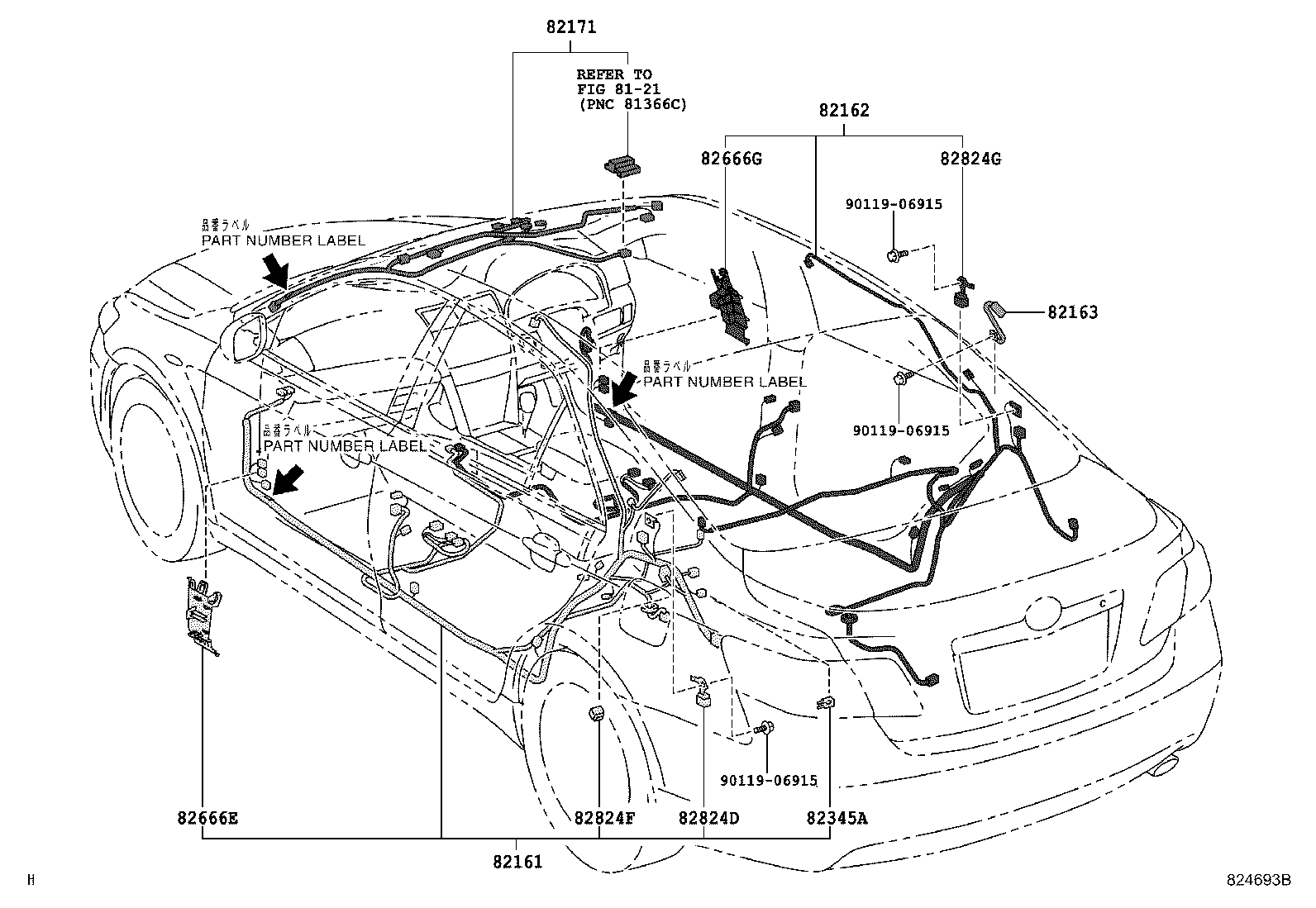 82142-33360 WIRE, INSTRUMENT PANEL, NO.2 product image