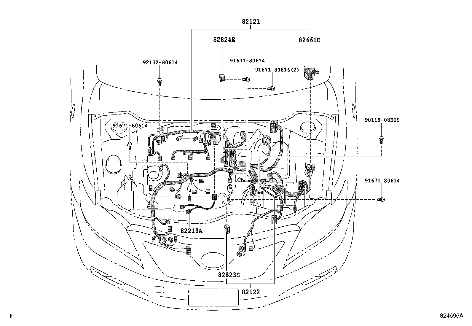 82142-33360 WIRE, INSTRUMENT PANEL, NO.2 product image
