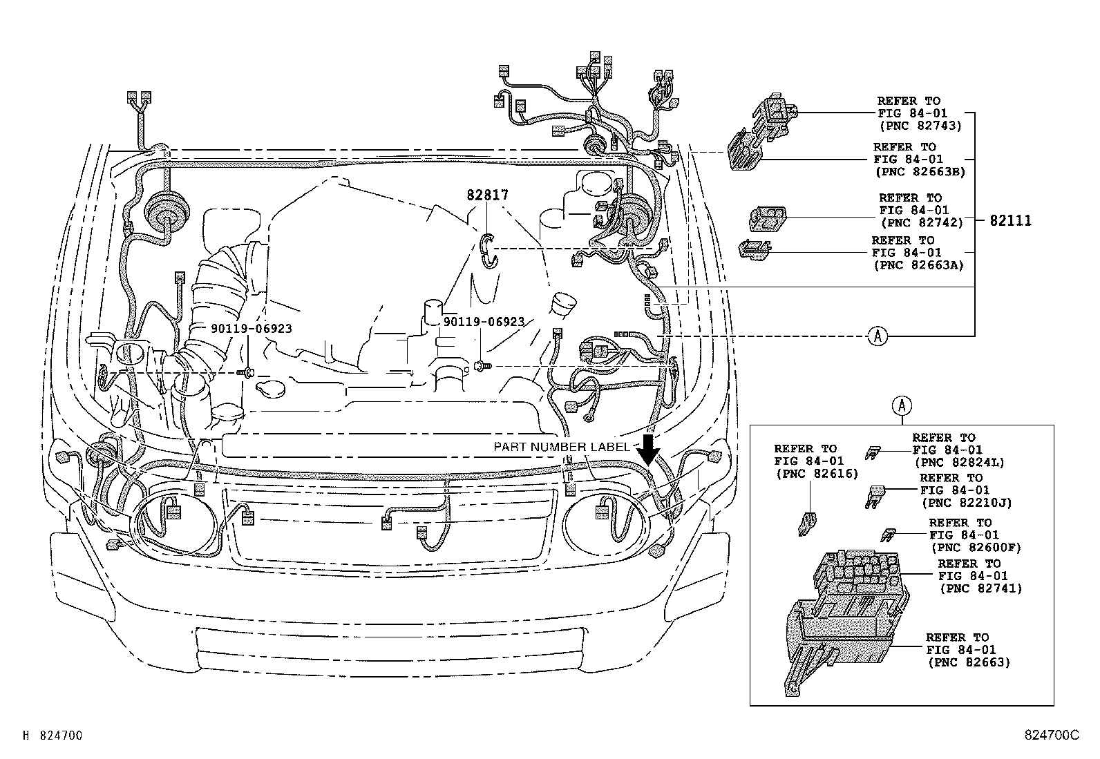 Toyota 82142-35310 WIRE, INSTRUMENT PANEL, NO.2