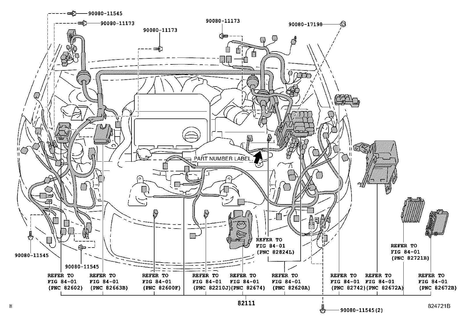 Toyota 82142-0E080 WIRE, INSTRUMENT PANEL, NO.2