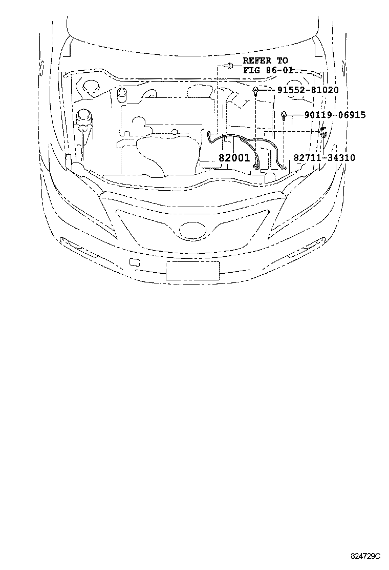82142-33400 WIRE, INSTRUMENT PANEL, NO.2 product image
