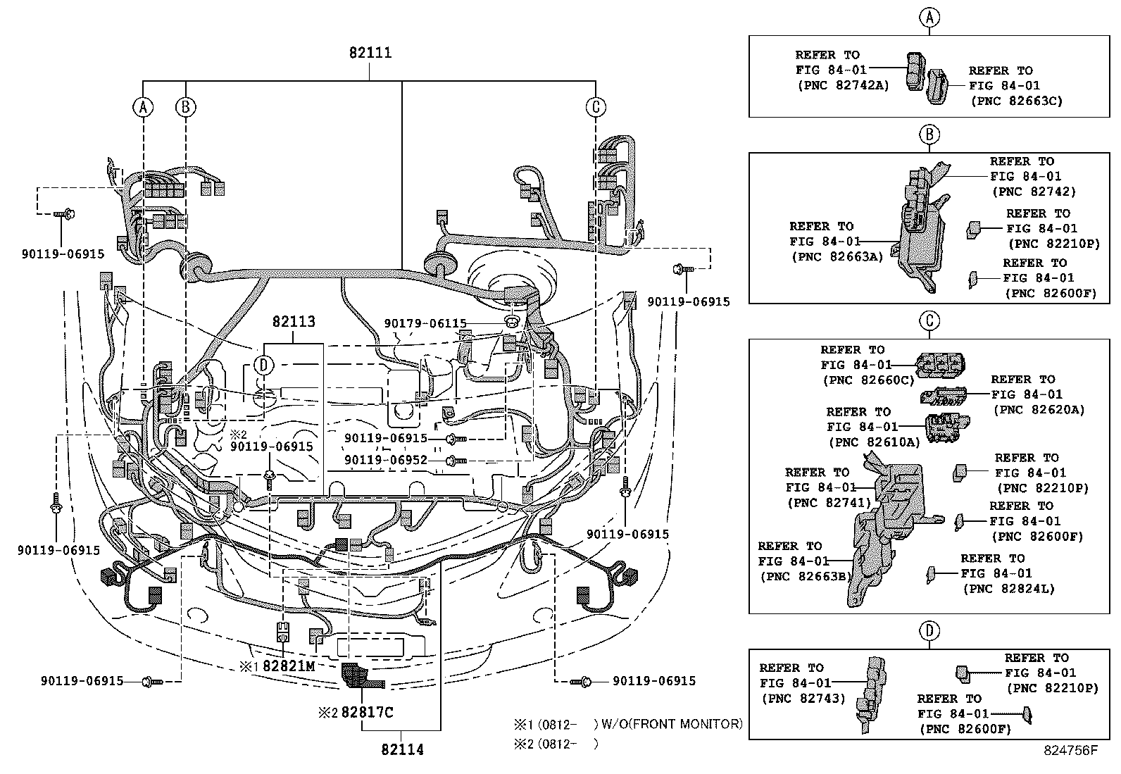 82142-28040 WIRE, INSTRUMENT PANEL, NO.2 product image