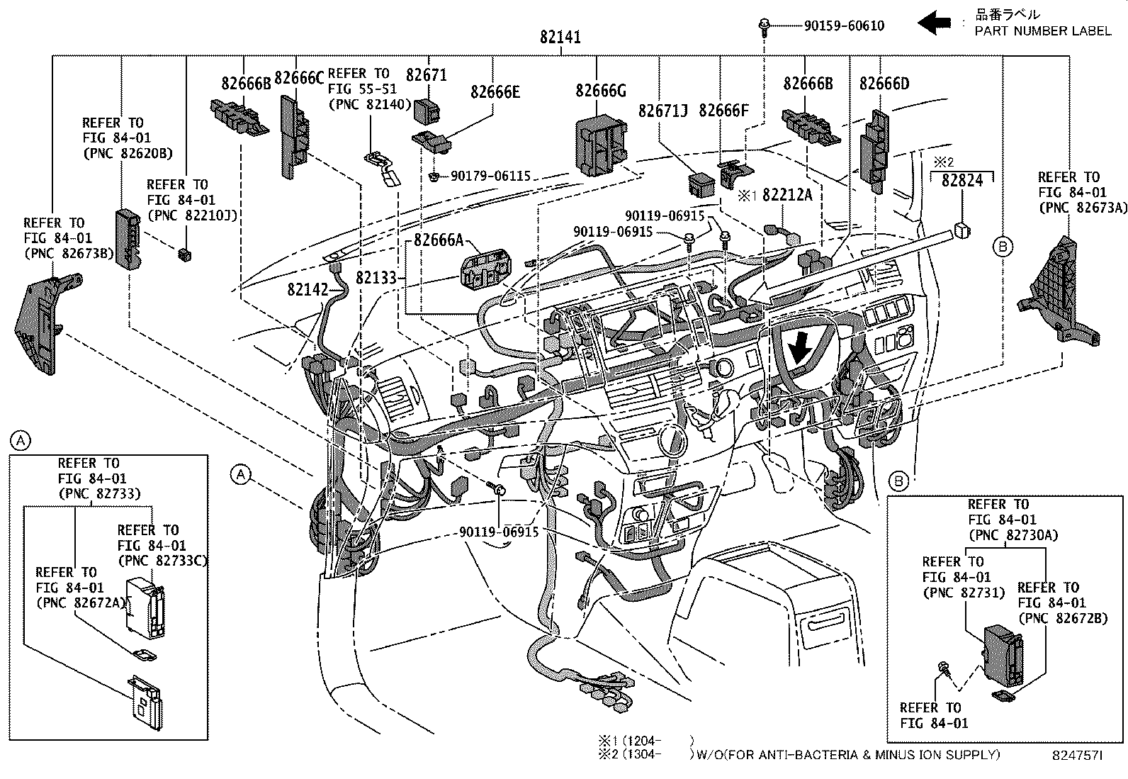 82142-28040 WIRE, INSTRUMENT PANEL, NO.2 product image