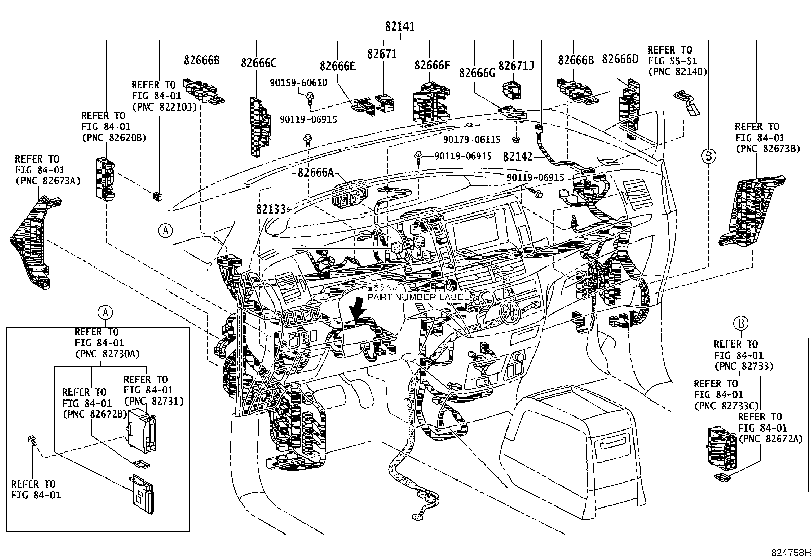 82142-28040 WIRE, INSTRUMENT PANEL, NO.2 product image