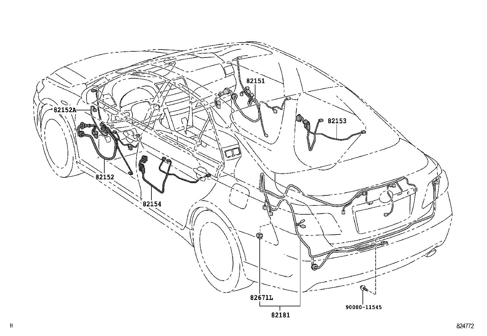 82191-06110 WIRE, FRONT SEAT, RH product image