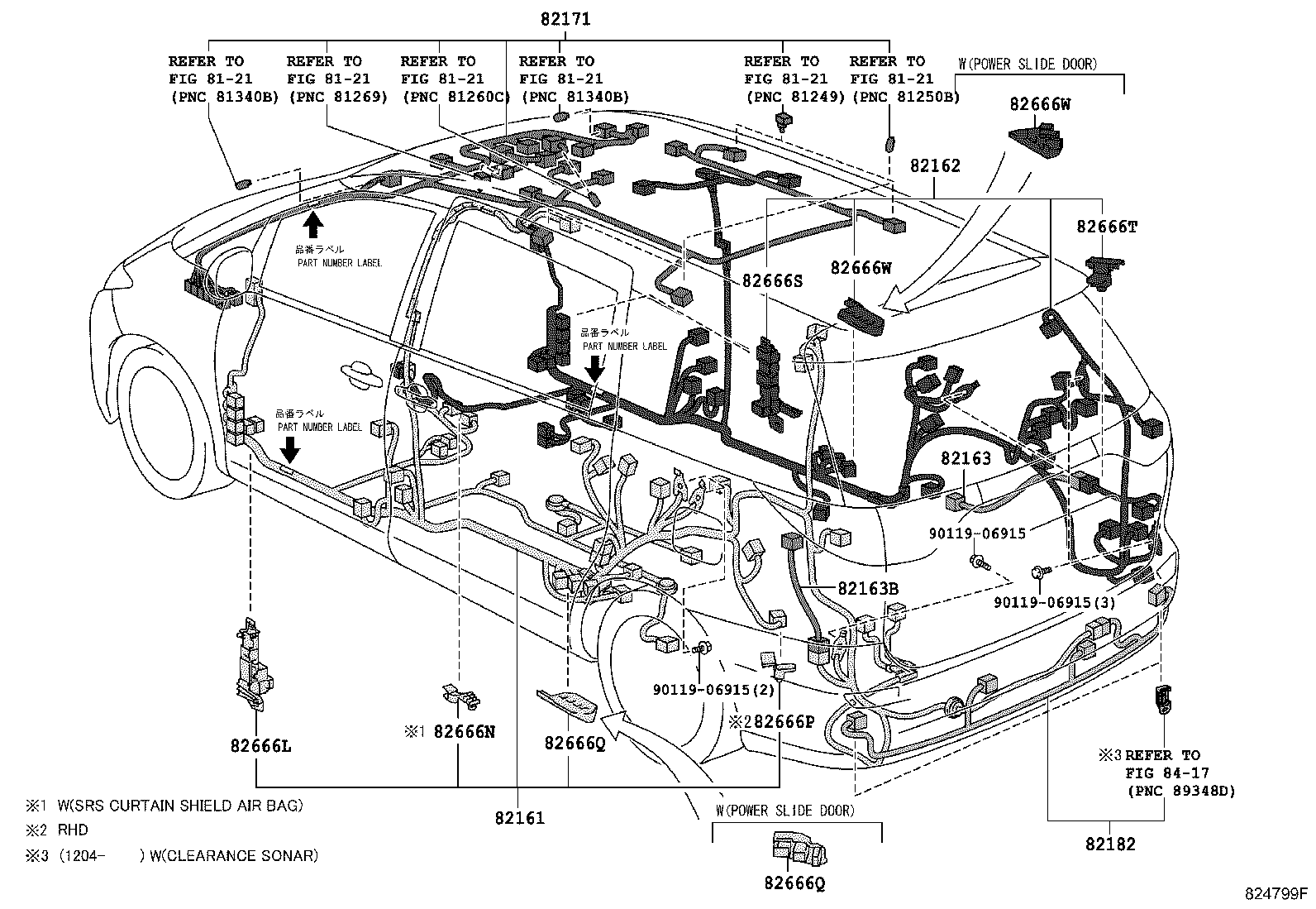 82142-28040 WIRE, INSTRUMENT PANEL, NO.2 product image