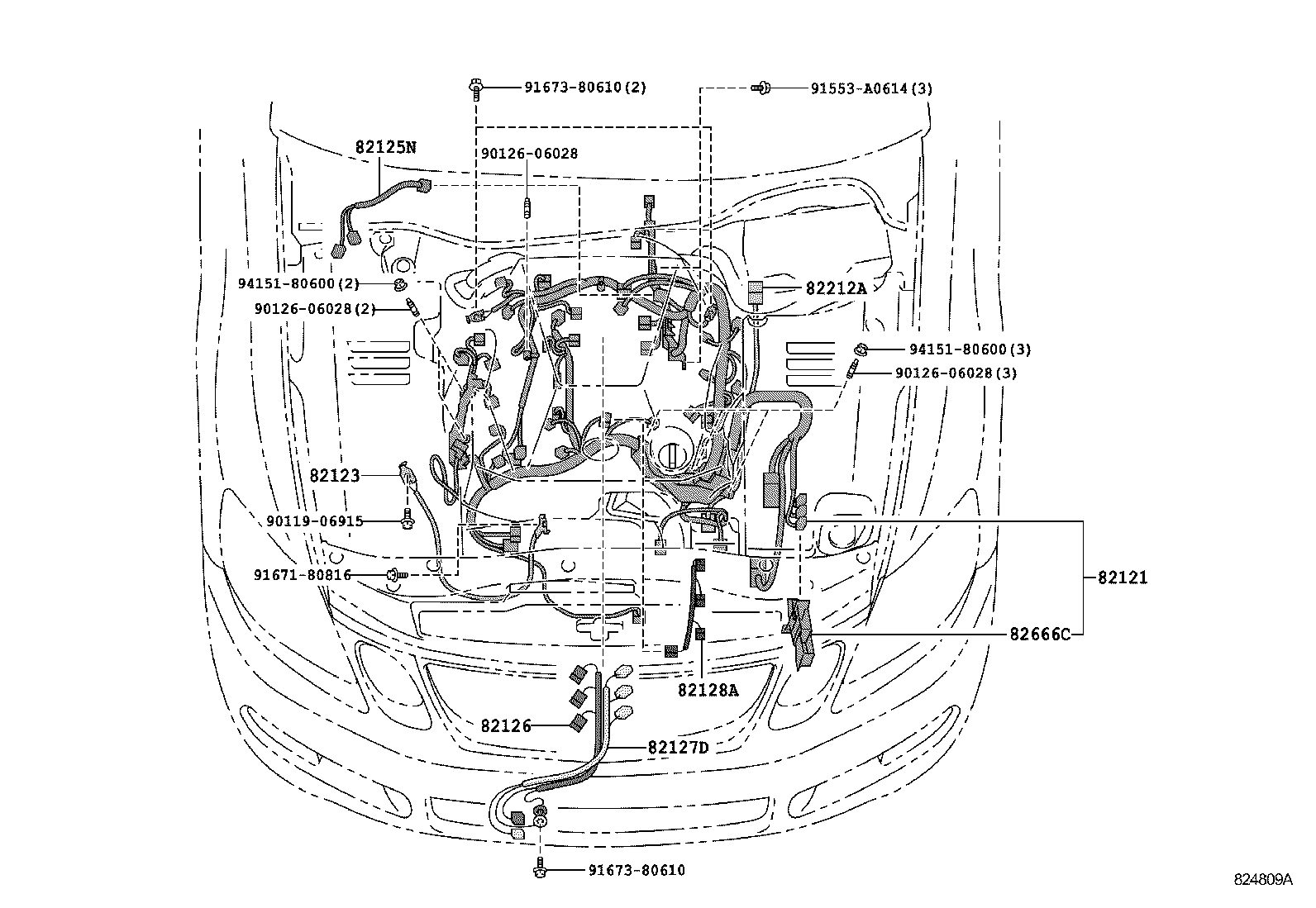 82162-30E22 WIRE, FLOOR, NO.2 product image