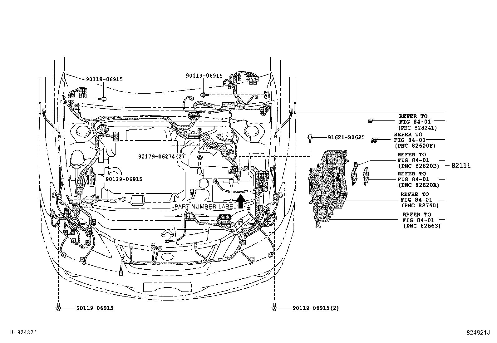 Toyota 82143-33041 WIRE, INSTRUMENT PANEL, NO.3