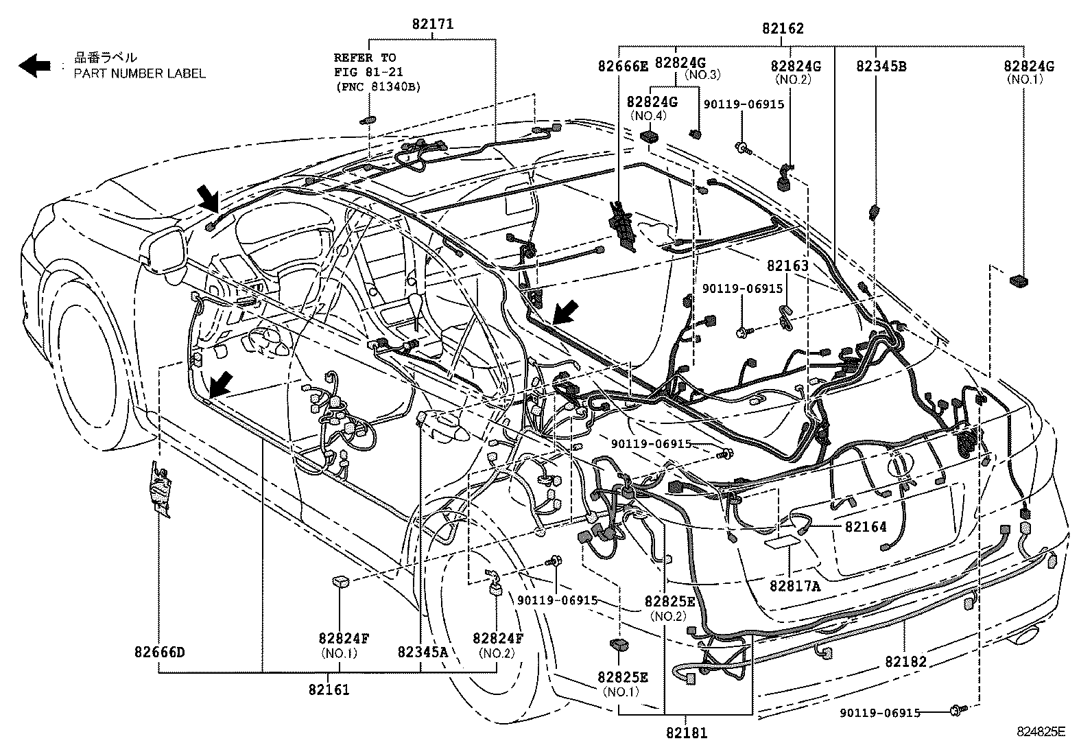82191-33450 WIRE, FRONT SEAT, RH product image