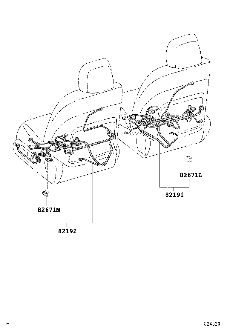 82191-33450 WIRE, FRONT SEAT, RH product image