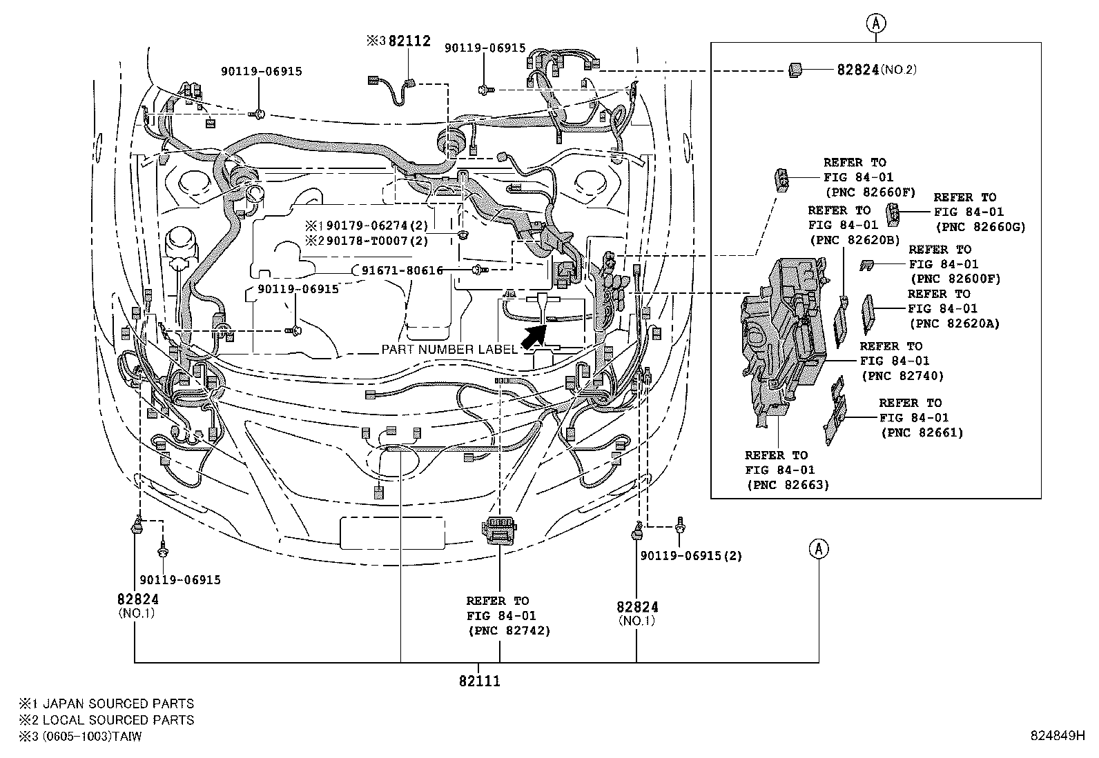 82142-06280 WIRE, INSTRUMENT PANEL, NO.2 product image