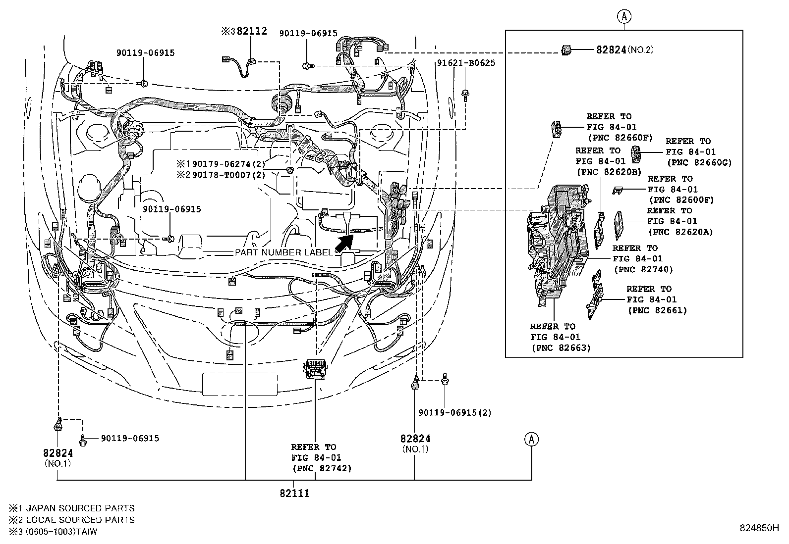 82142-06280 WIRE, INSTRUMENT PANEL, NO.2 product image