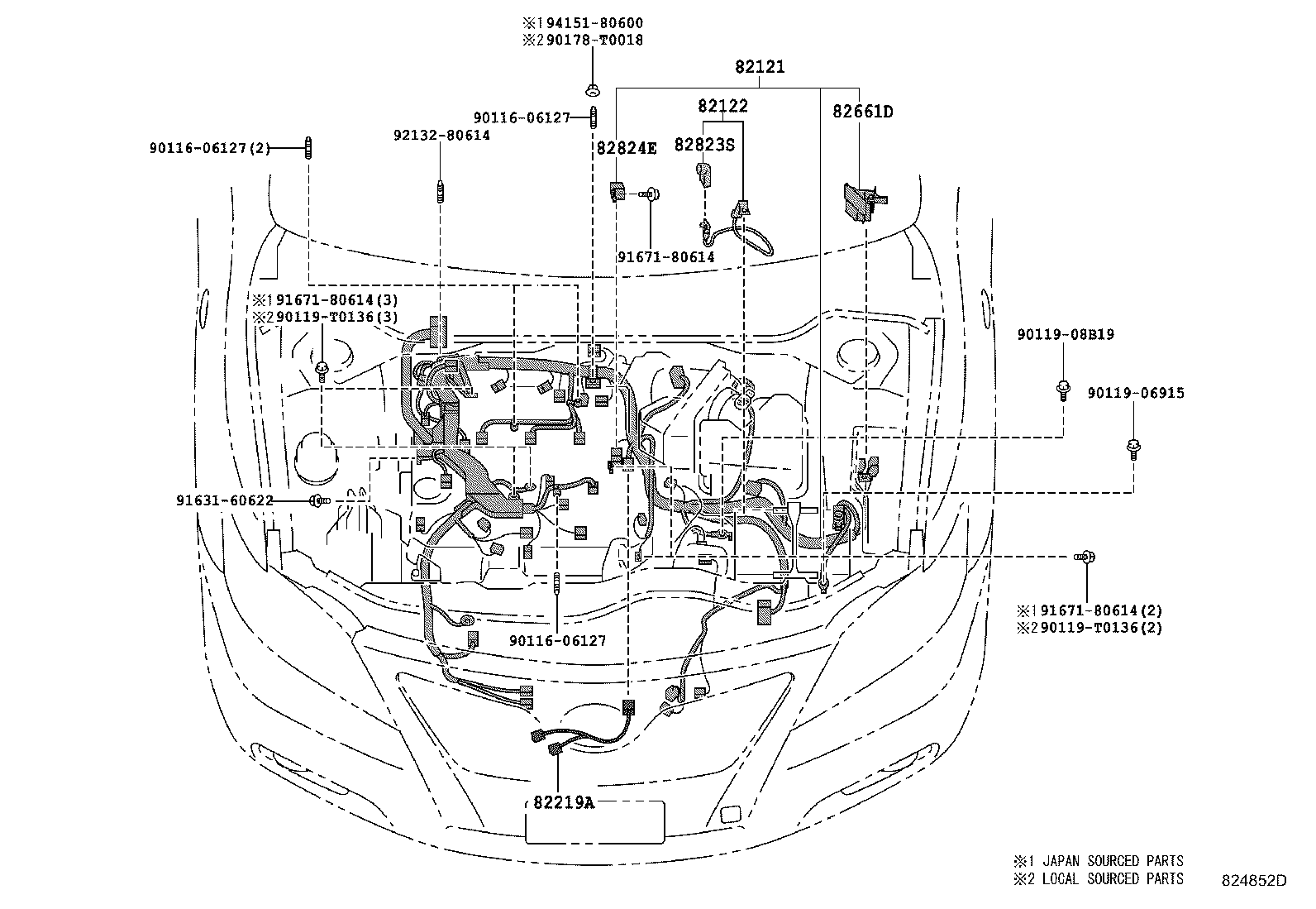 82142-06280 WIRE, INSTRUMENT PANEL, NO.2 product image