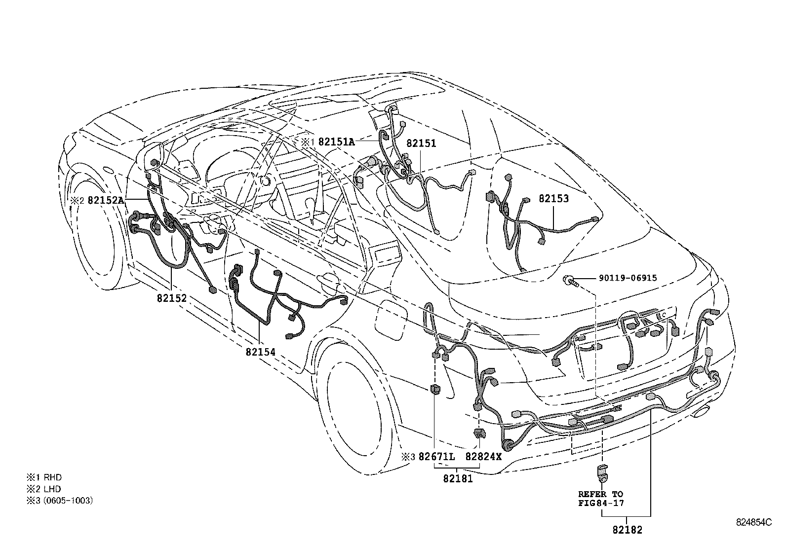 82142-06280 WIRE, INSTRUMENT PANEL, NO.2 product image