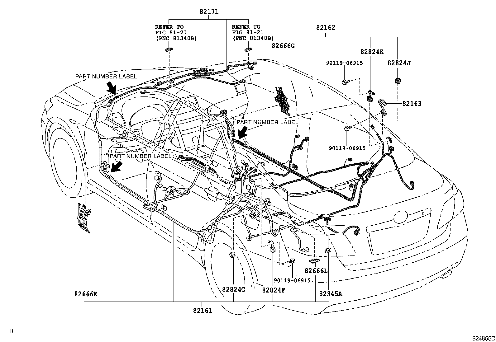 82142-06280 WIRE, INSTRUMENT PANEL, NO.2 product image
